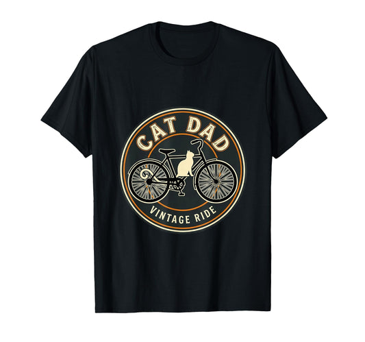 Cat Dad Cycling Adventure T-Shirt - Custom Art Print for Adults - T-Shirt, Sweatshirt, Hoodie