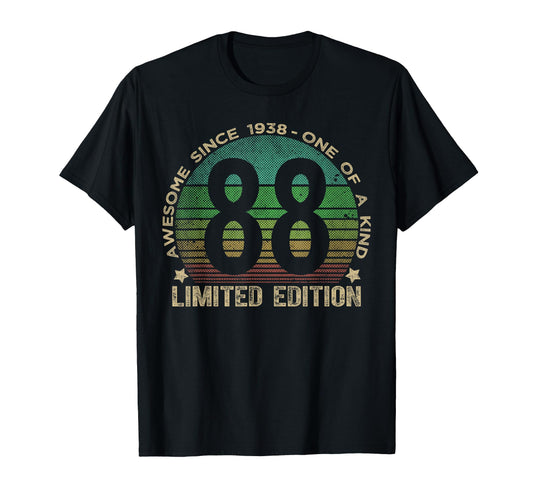 88 Year Old Gifts 1938 88Th Birthday T-Shirt - Custom Art Print for Adults - T-Shirt, Sweatshirt, Hoodie