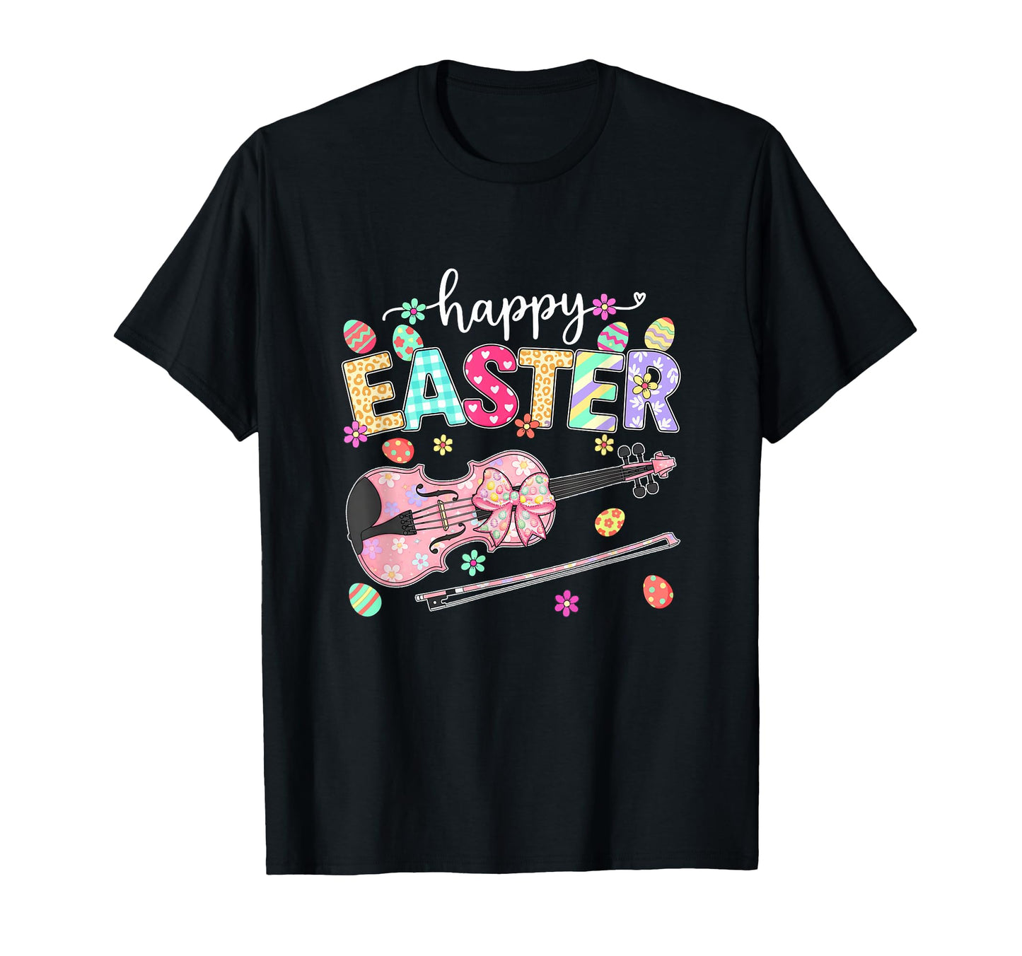 Happy Easter Violin Player Bow Tie T-Shirt - Novelty Apparel Unisex - T-Shirt, Sweatshirt, Hoodie