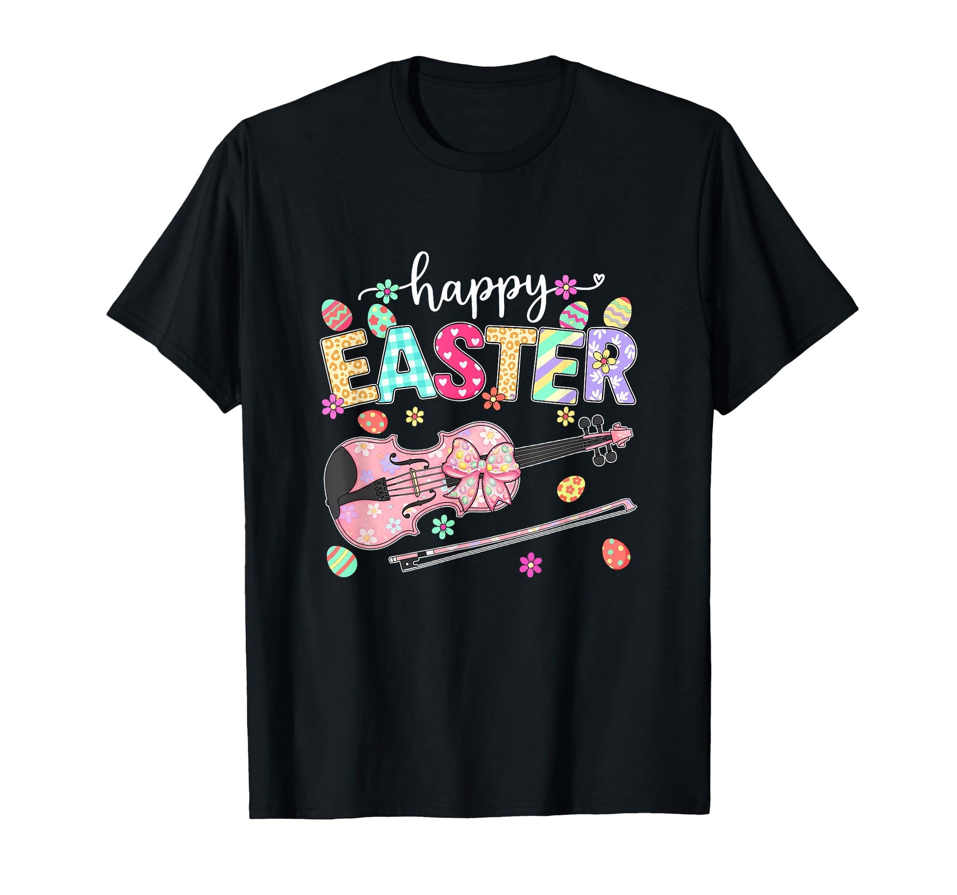Happy Easter Violin Player Bow Tie T-Shirt - Novelty Apparel Unisex - T-Shirt, Sweatshirt, Hoodie