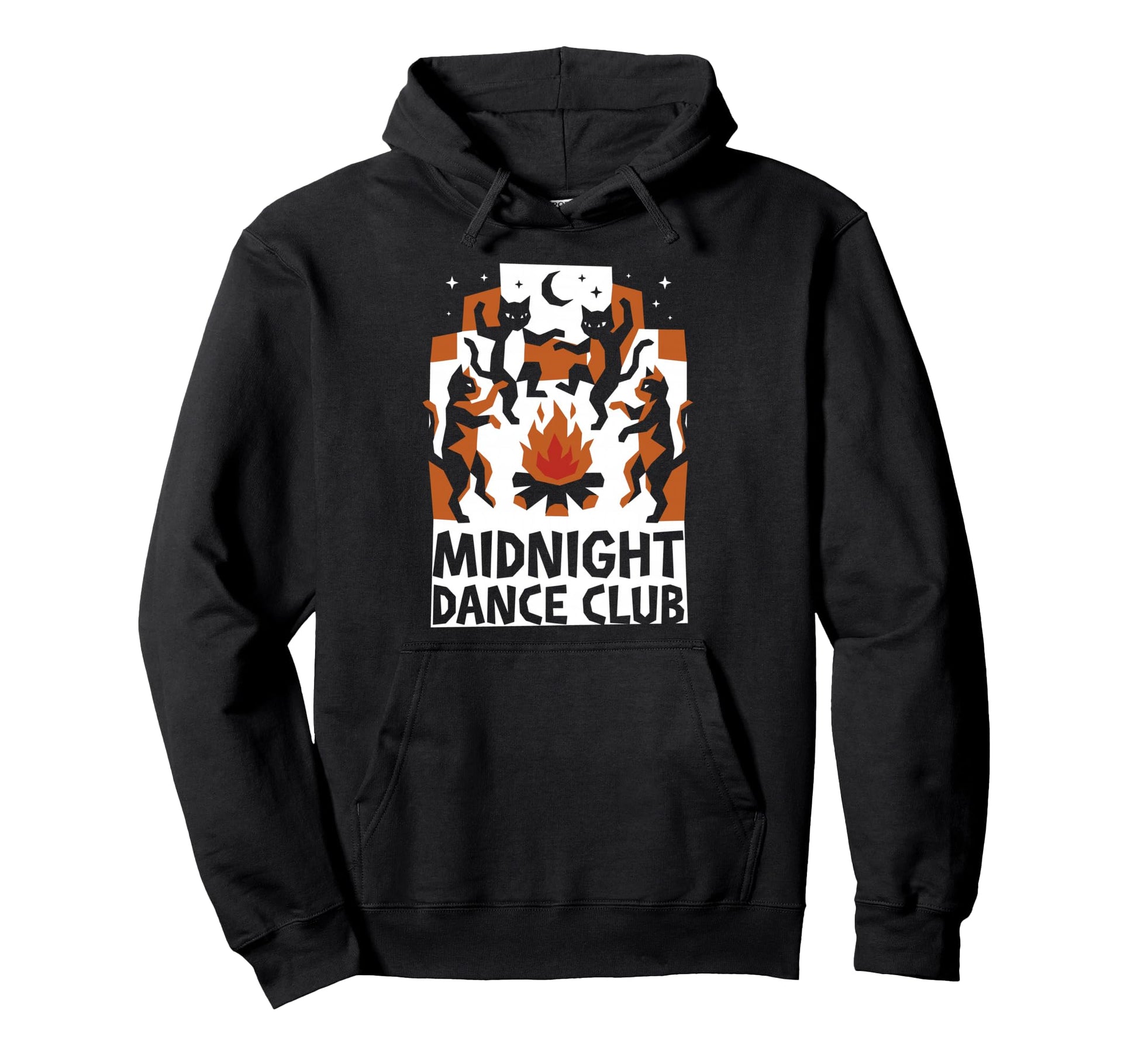 Grooving Felines Midnight Dance Club Hoodie - Graphic Print for Adults - T-Shirt, Sweatshirt, Hoodie