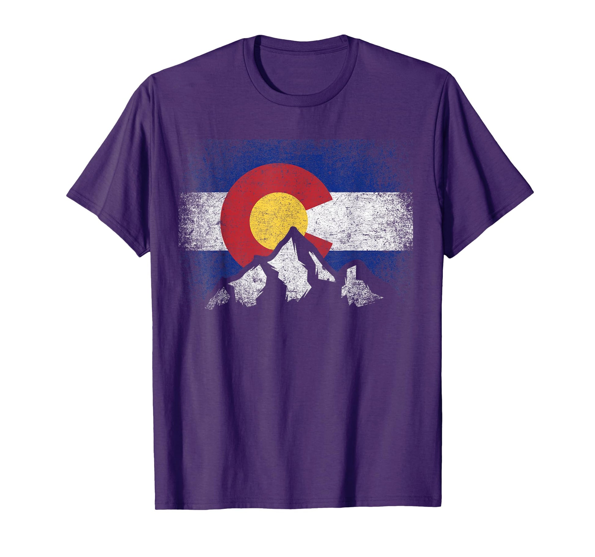Colorado Flag Mountain Ski Winter Gift T-Shirt - Custom Art Print Unisex - T-Shirt, Sweatshirt, Hoodie