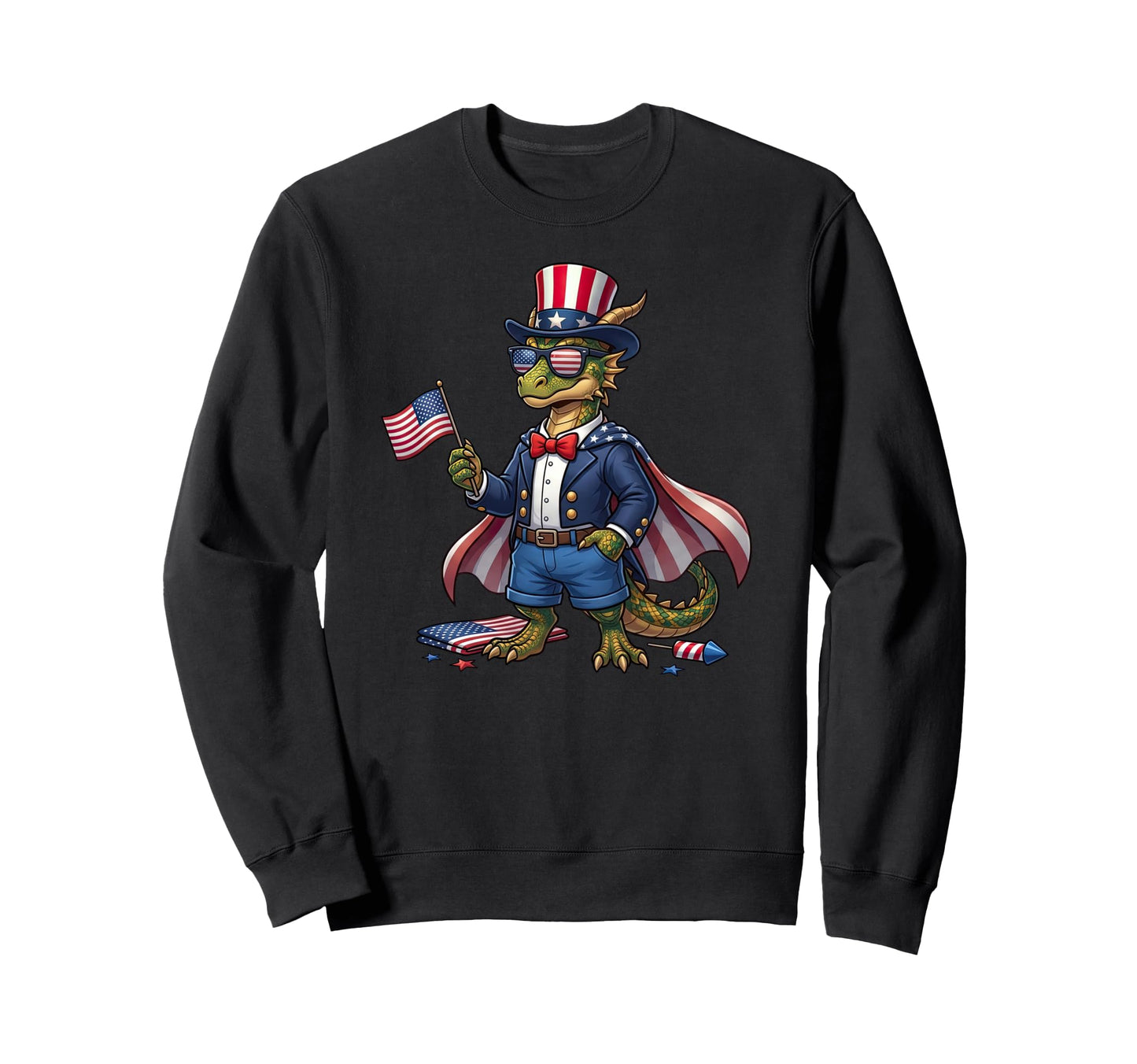 Funny Dragon American Usa Flag Sweatshirt - Trendy Graphic for Adults - T-Shirt, Sweatshirt, Hoodie