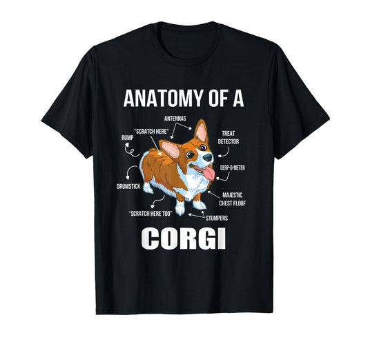 Anatomy Corgi Funny Dog T-Shirt - Custom Art Print Men Women - T-Shirt, Sweatshirt, Hoodie