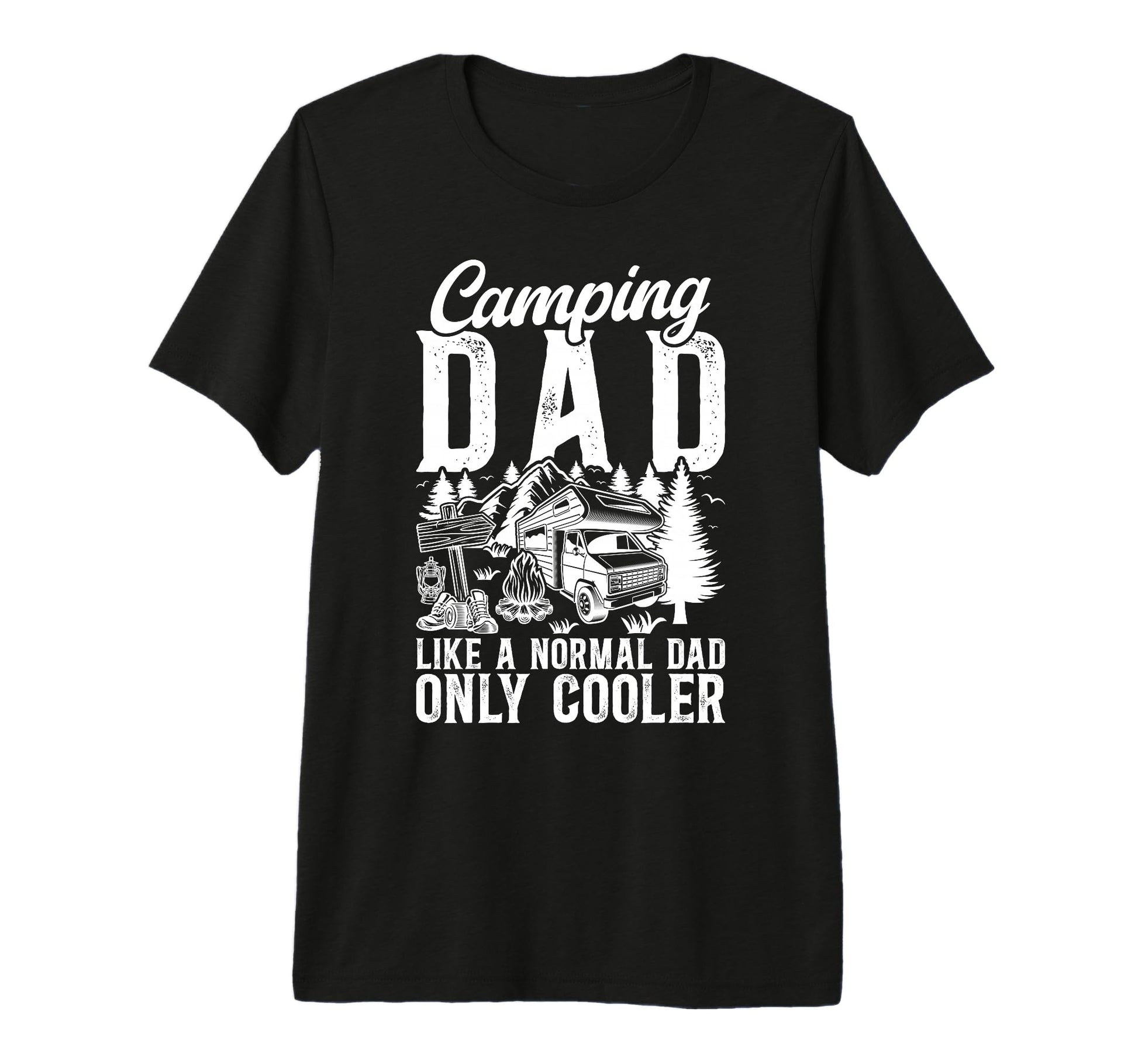 Mens Camping Dad Camper Dad Camping T-Shirt - Custom Art Print for Adults - T-Shirt, Sweatshirt, Hoodie