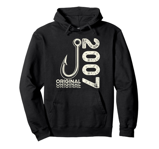 19Th Birthday Fishing Gift Original 2007 Hoodie - Unique Graphic Men Women - T-Shirt, Sweatshirt, Hoodie