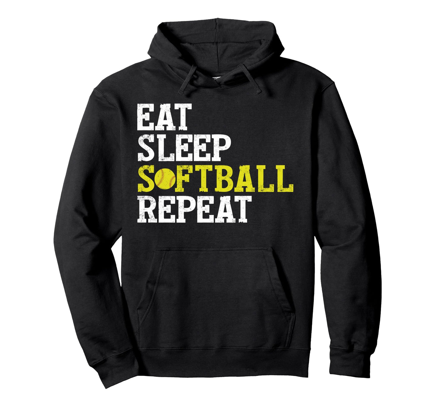 Eat Sleep Softball Repeat Gift Hoodie - Custom Art Print Men Women - T-Shirt, Sweatshirt, Hoodie