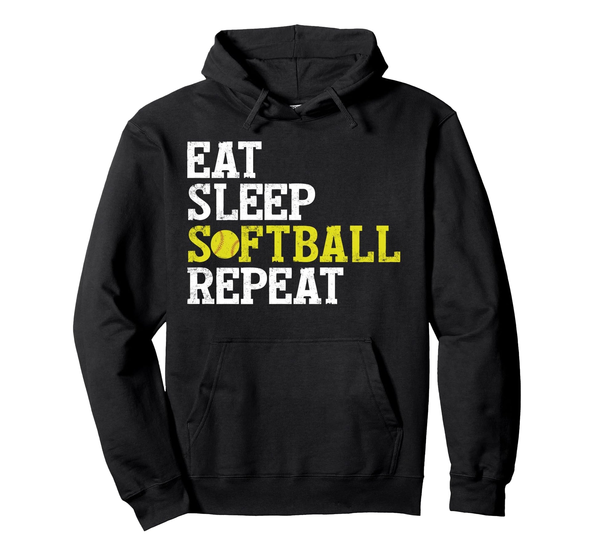 Eat Sleep Softball Repeat Gift Hoodie - Custom Art Print Men Women - T-Shirt, Sweatshirt, Hoodie