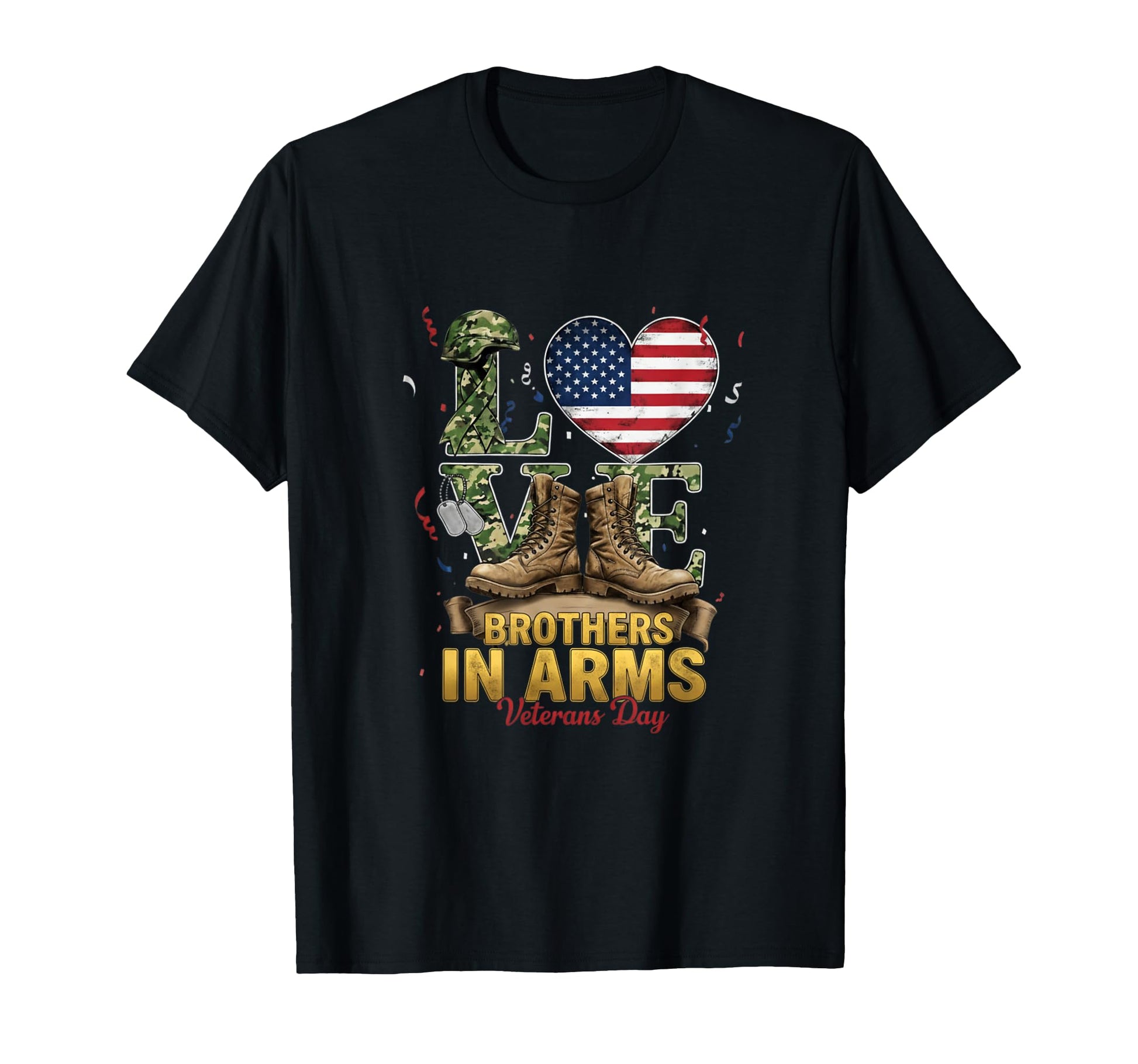 Love Veterans Day Proud Military T-Shirt - Custom Art Print Unisex - T-Shirt, Sweatshirt, Hoodie