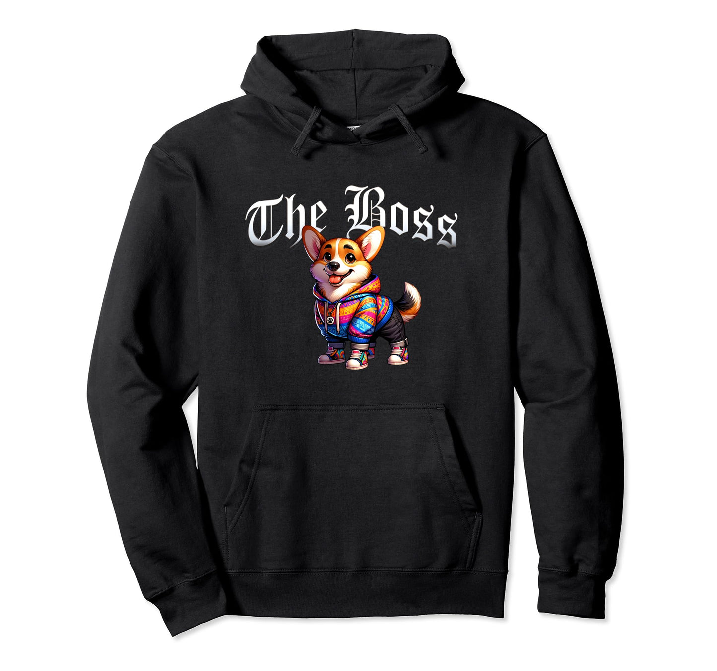 Fawn Corgi Dog Boss Jacket Outfit Dog Hoodie - Novelty Apparel Men Women - T-Shirt, Sweatshirt, Hoodie