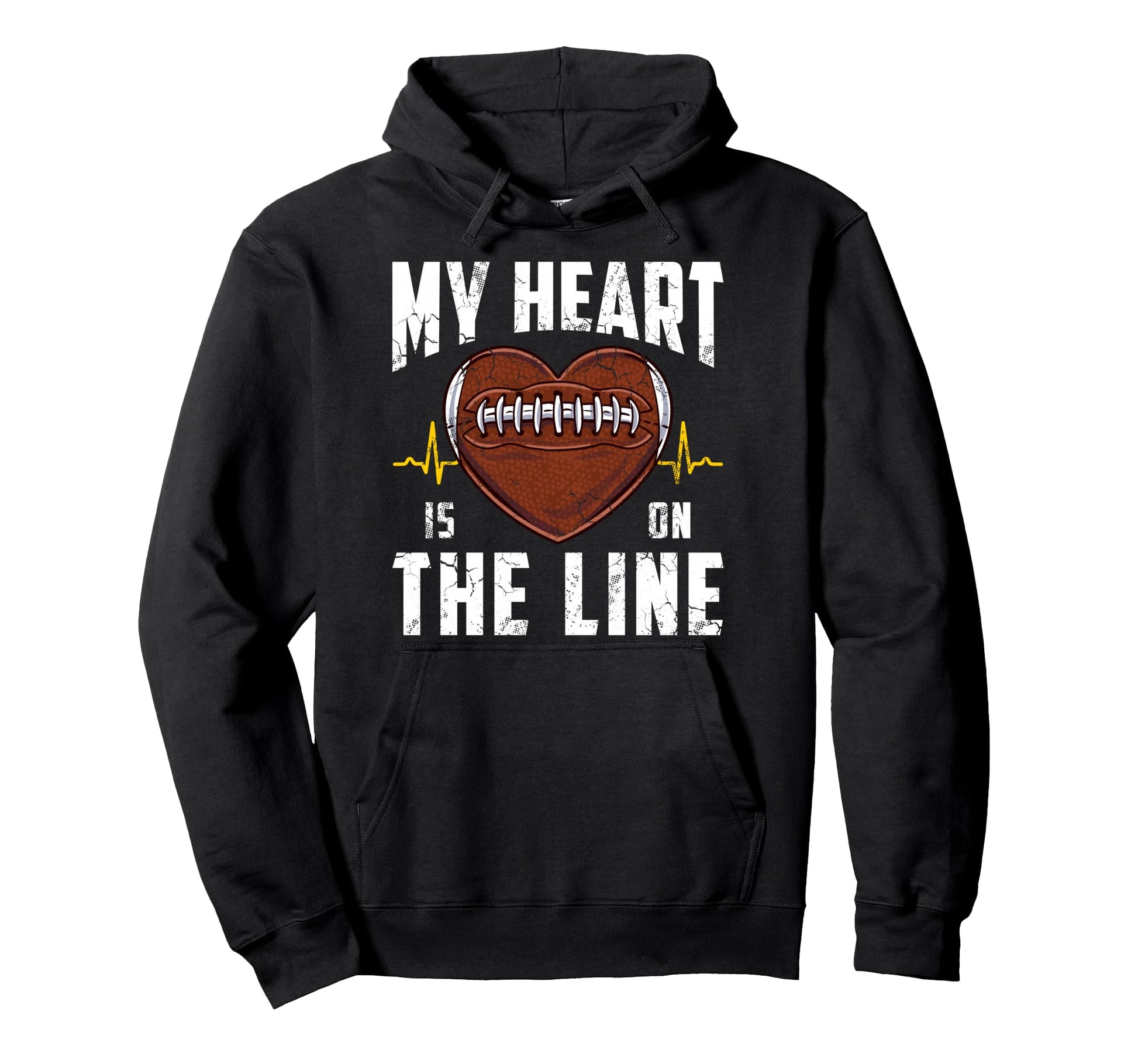 Football Mom Dad My Heart Is Line Hoodie - Minimalist Print Unisex - T-Shirt, Sweatshirt, Hoodie