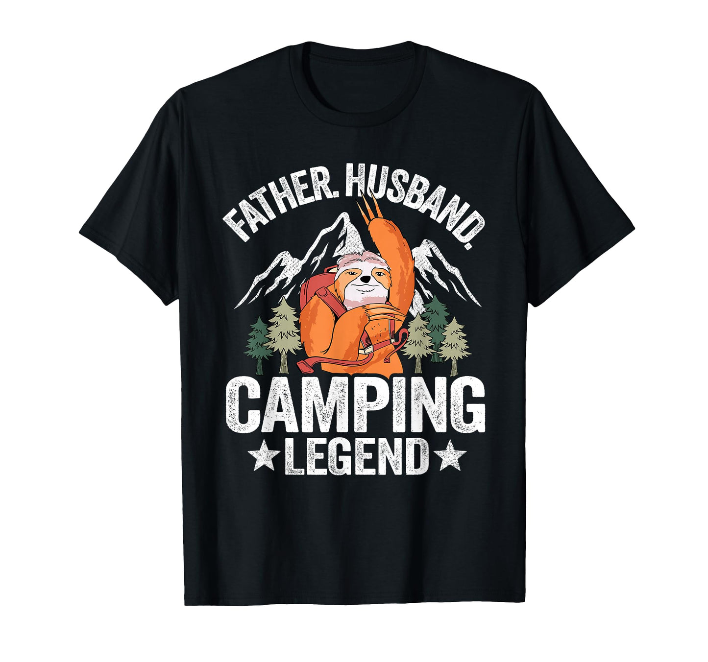 Father Husband Camping Legend Sloth Rv T-Shirt - Minimalist Print Unisex - T-Shirt, Sweatshirt, Hoodie