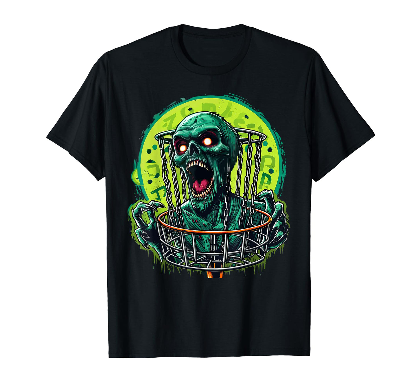 Disc Golf Zombie Halloween Horror Disc T-Shirt - Novelty Apparel Unisex - T-Shirt, Sweatshirt, Hoodie