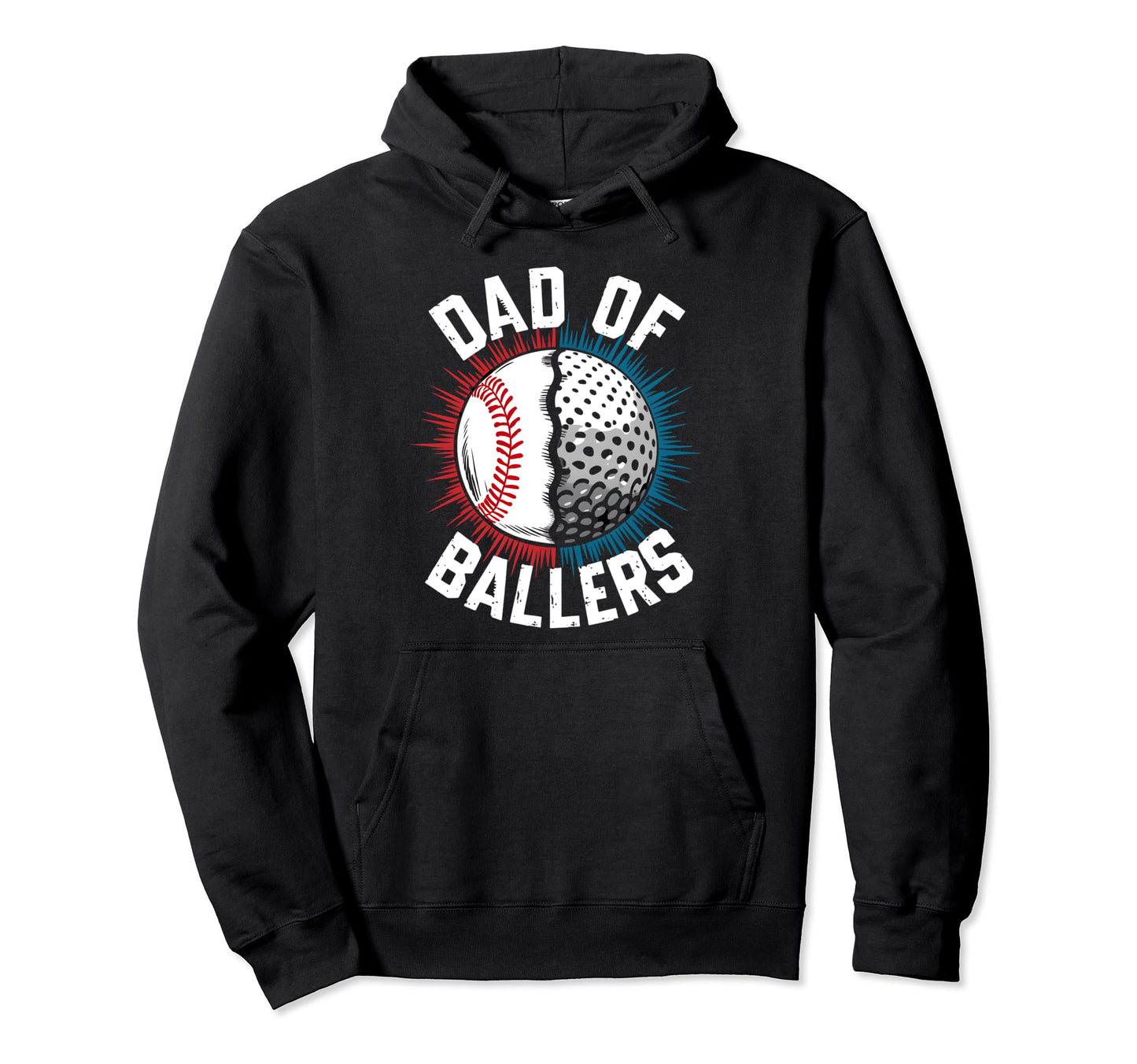 Dad Ballers Baseball And Golf Sports Lover Hoodie - Graphic Print Unisex - T-Shirt, Sweatshirt, Hoodie