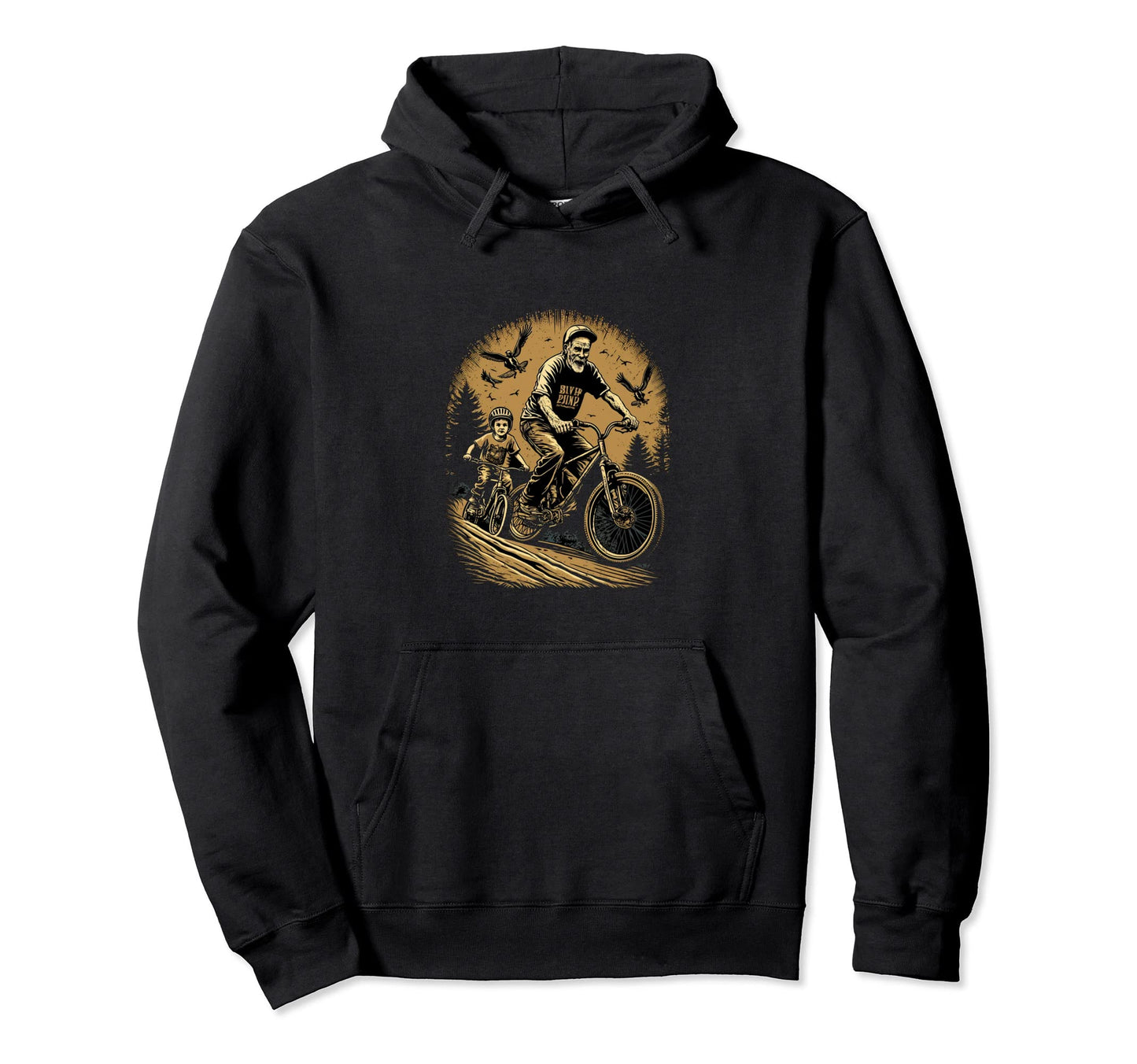 Cycling Bmx Biker Dad Son Cyclist Hoodie - Fun Novelty Design Men Women - T-Shirt, Sweatshirt, Hoodie