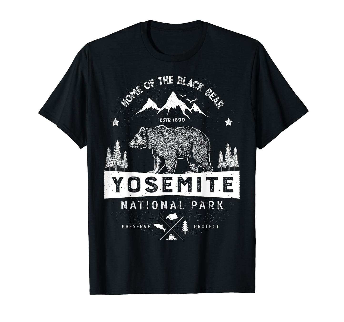 Yosemite National Park California Bear T-Shirt - Graphic Print for Adults - T-Shirt, Sweatshirt, Hoodie
