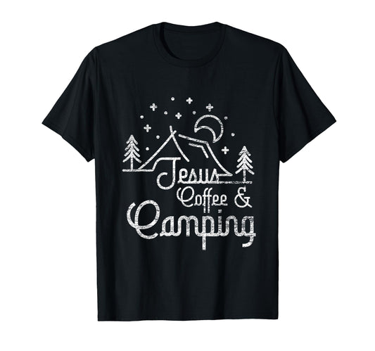Camping Coffee Camper Camp Lover T-Shirt - Aesthetic Graphic for Adults - T-Shirt, Sweatshirt, Hoodie
