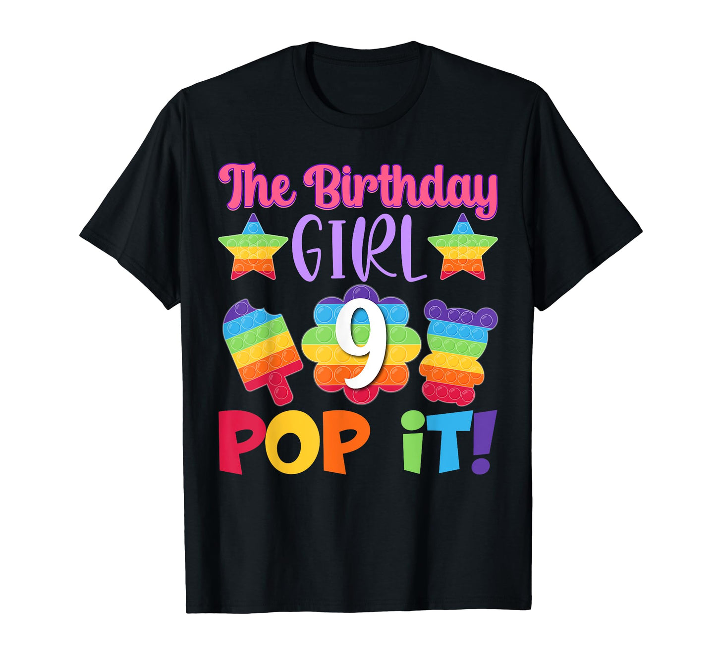 Birthday 9 Pop It Pop It T-Shirt - Minimalist Print Men Women - T-Shirt, Sweatshirt, Hoodie
