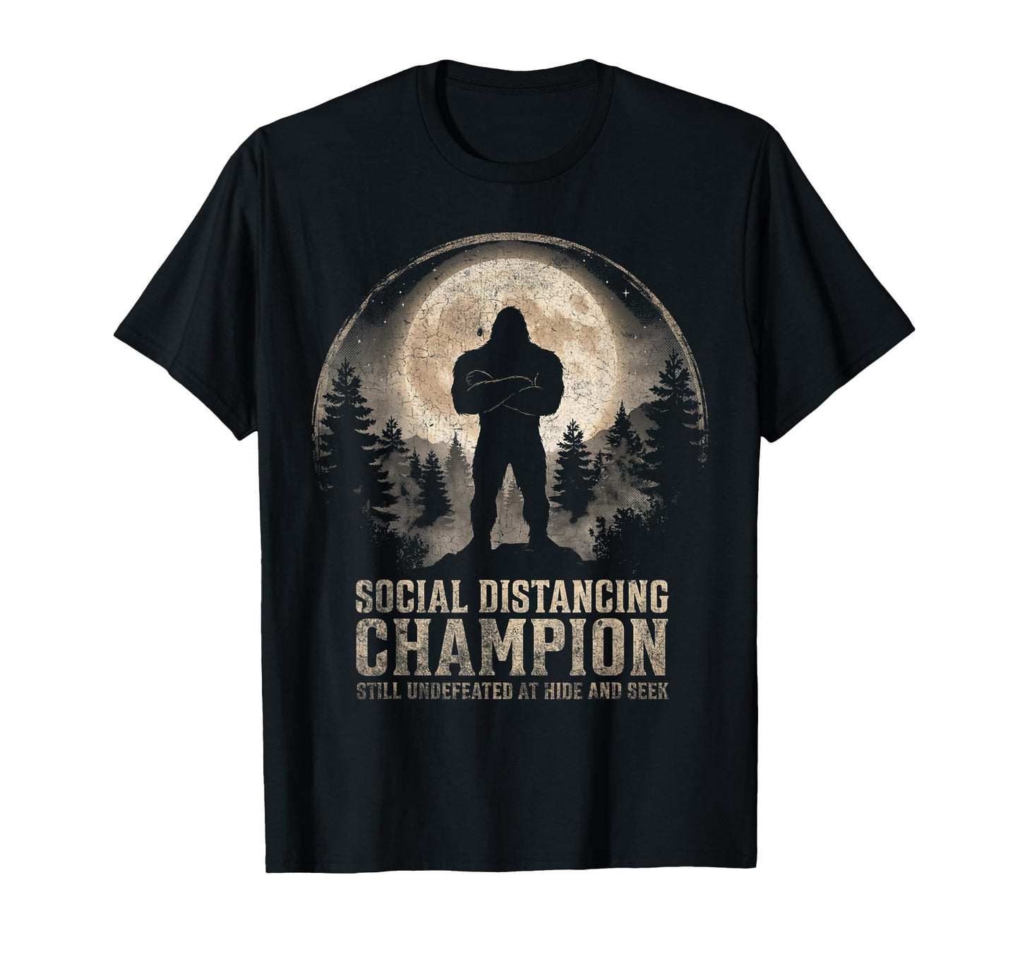 Bigfoot Hide And Seek Champion T-Shirt - Unique Graphic for Adults - T-Shirt, Sweatshirt, Hoodie