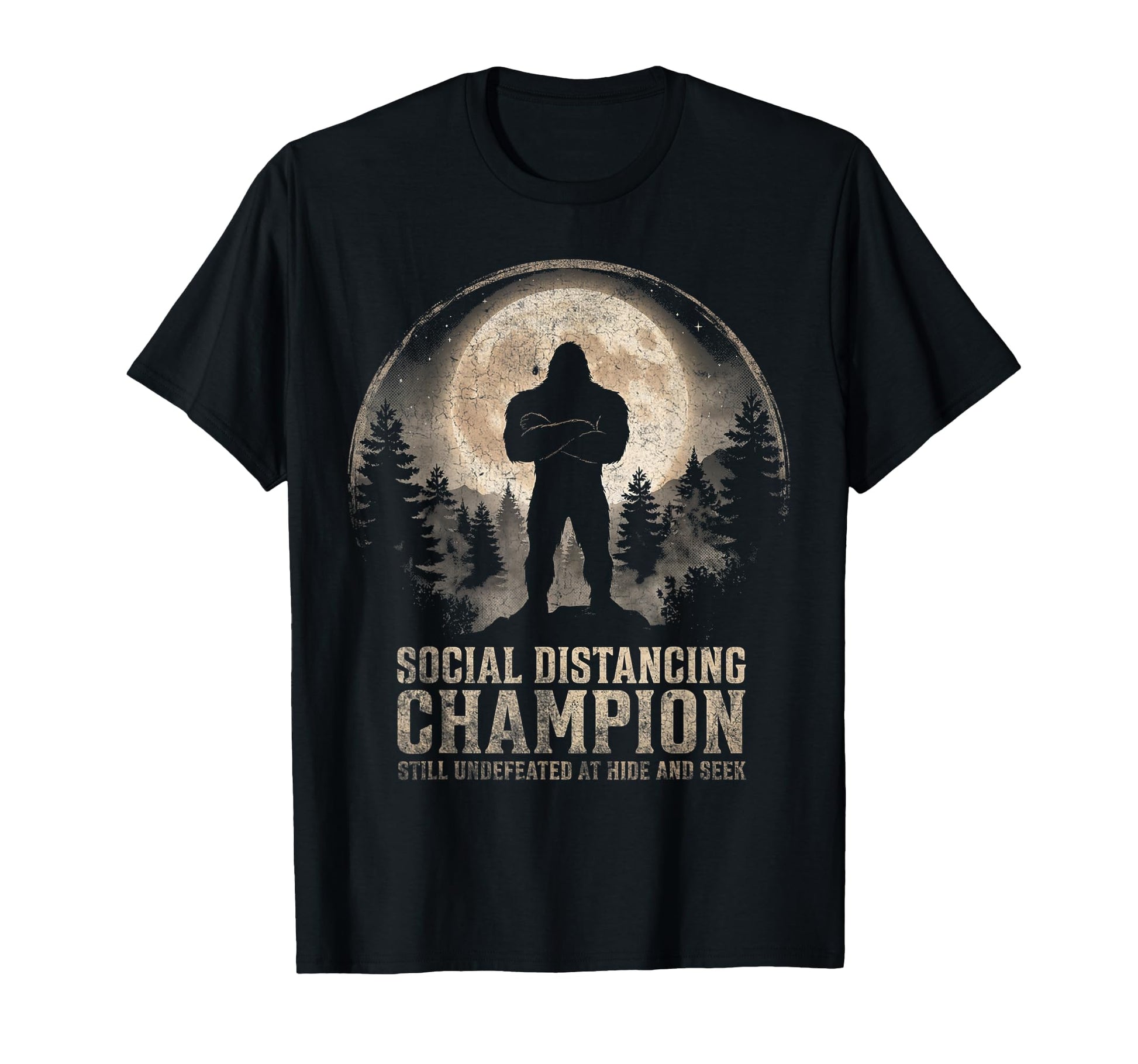 Bigfoot Hide And Seek Champion T-Shirt - Unique Graphic for Adults - T-Shirt, Sweatshirt, Hoodie