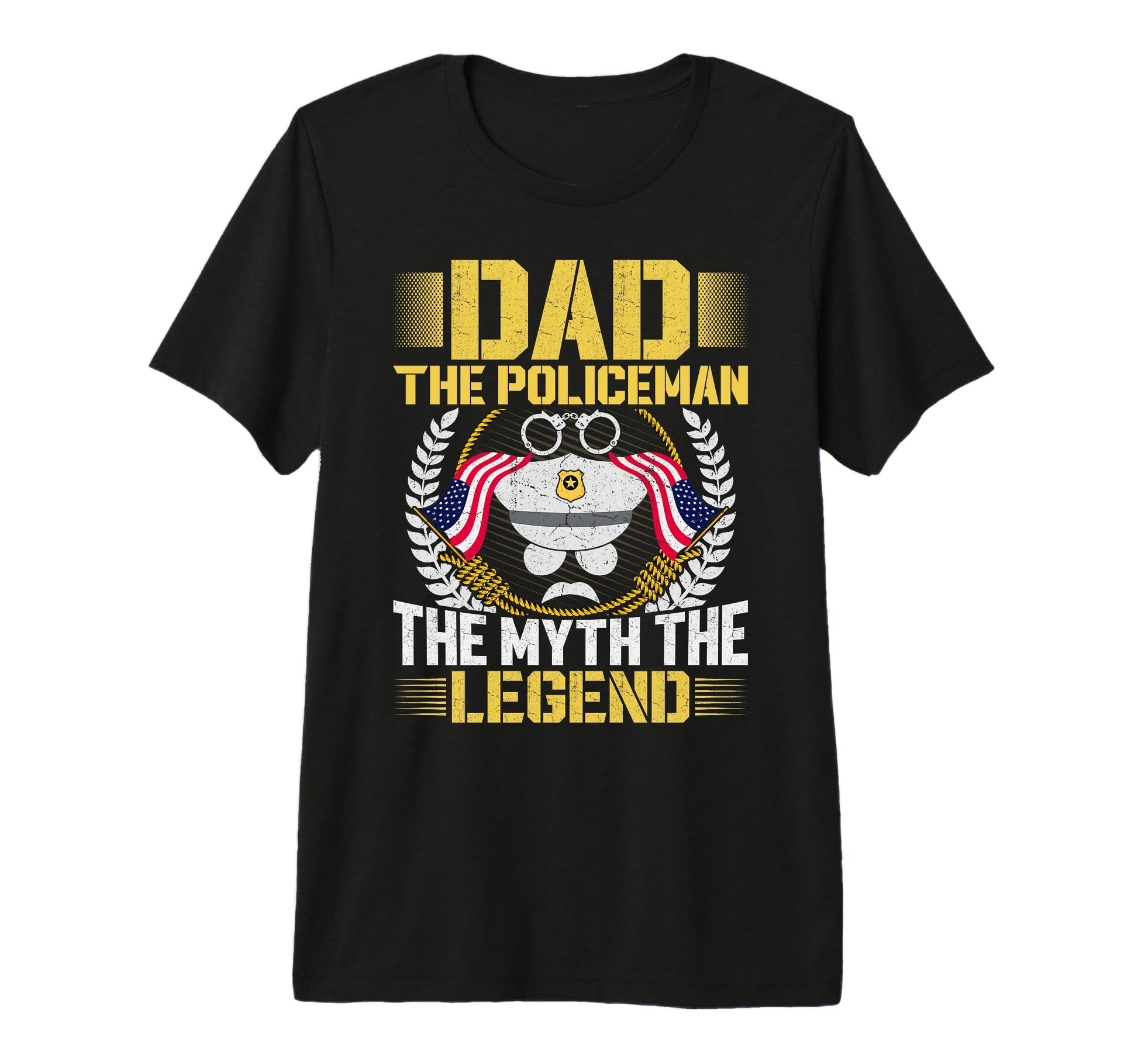 Dad Policeman Myth Legend Tri Blend T-Shirt - Fun Novelty Design Men Women - T-Shirt, Sweatshirt, Hoodie