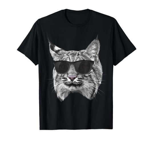 Bobcat Bobcats Sunglasses Animal Lover T-Shirt - Aesthetic Graphic Unisex - T-Shirt, Sweatshirt, Hoodie