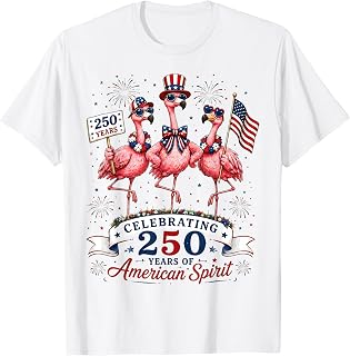 Patriotic Flamingo 250 Years American Spirit T-Shirt Unisex T-shirt, Sweatshirt, Hoodie, Long Sleeve Tee - T-Shirt, Sweatshirt, Hoodie