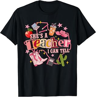 Shes A Teacher I Can Tell Western Classroom Art T-Shirt Unisex T-shirt, Sweatshirt, Hoodie, Long Sleeve Tee - T-Shirt, Sweatshirt, Hoodie