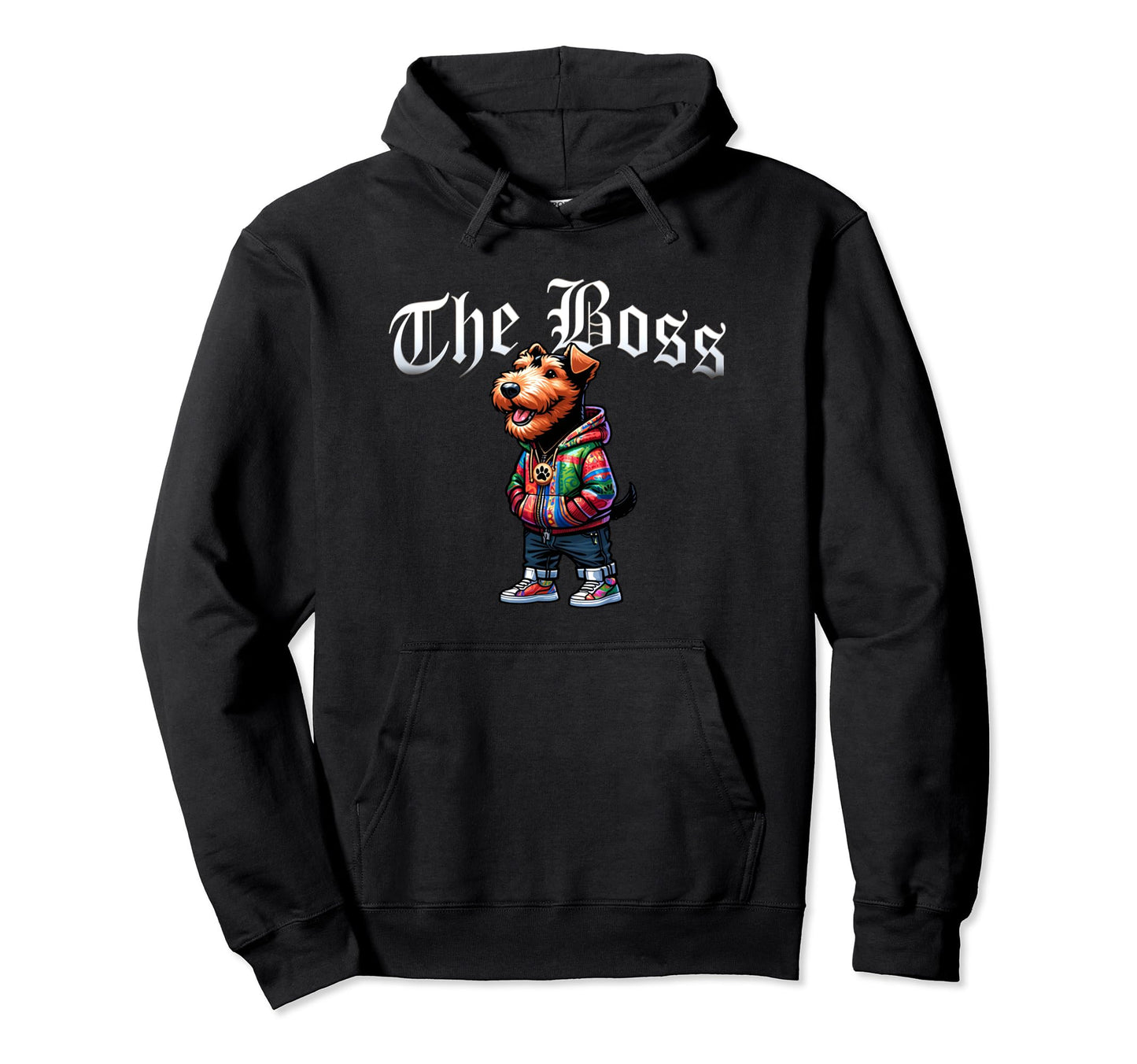 Welsh Terrier Dog Boss Jacket Outfit Hoodie - Casual Everyday Wear Unisex - T-Shirt, Sweatshirt, Hoodie