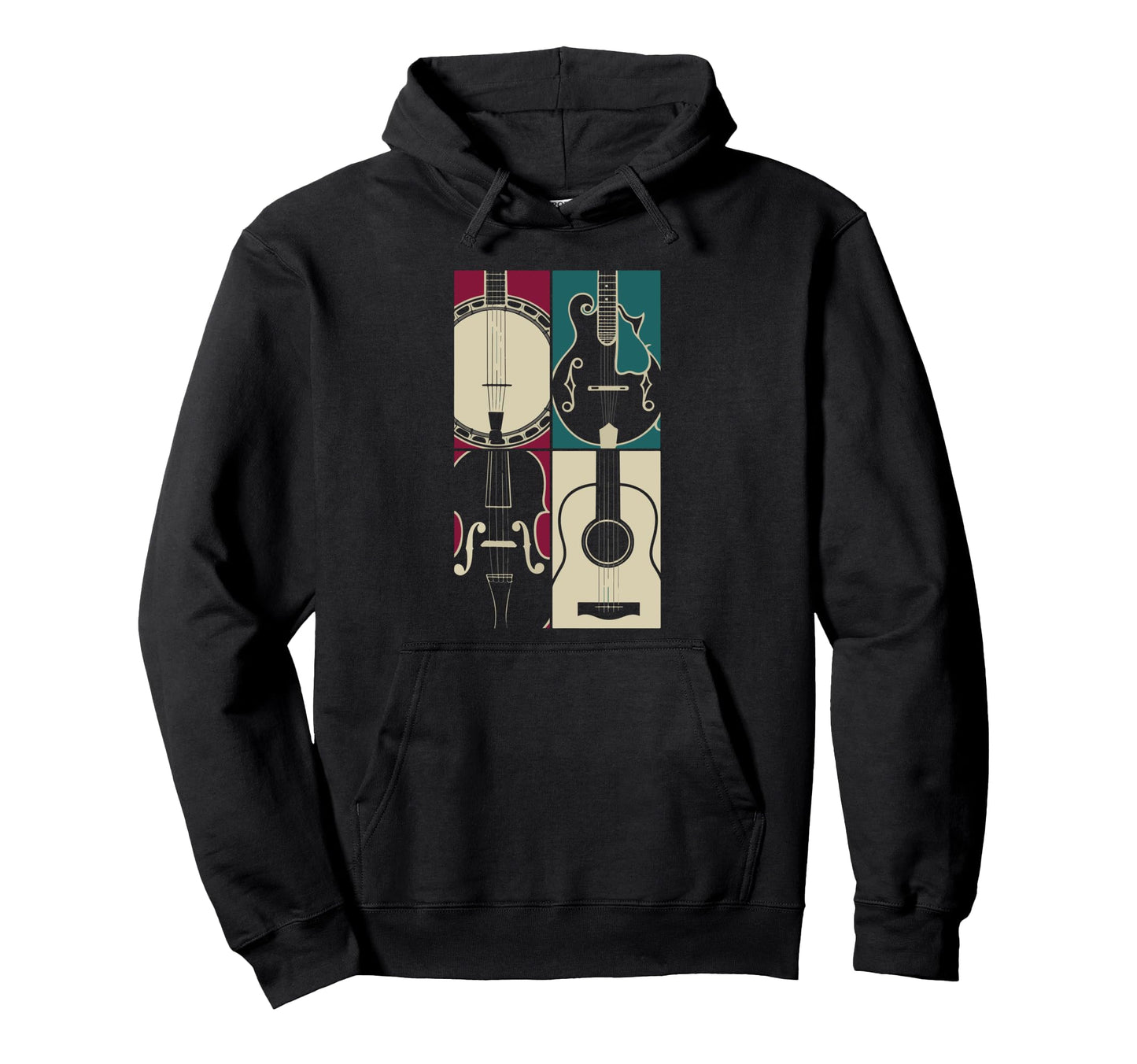 Bluegrass Instrument Pop Art Art Hoodie - Streetwear Style for Adults - T-Shirt, Sweatshirt, Hoodie