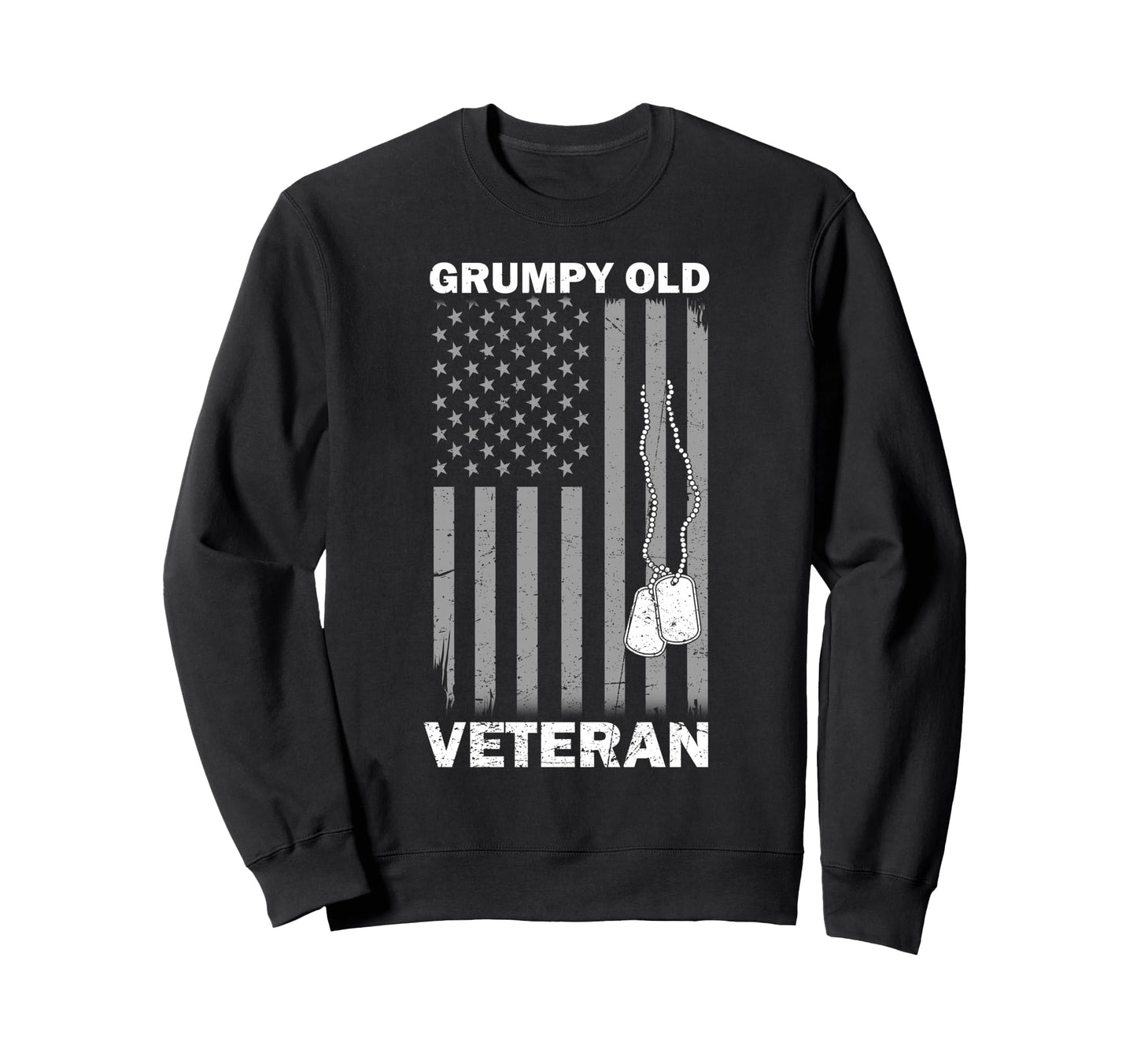 Patriotic Grumpy Old Veteran Flag Sweatshirt - Unique Graphic Men Women - T-Shirt, Sweatshirt, Hoodie