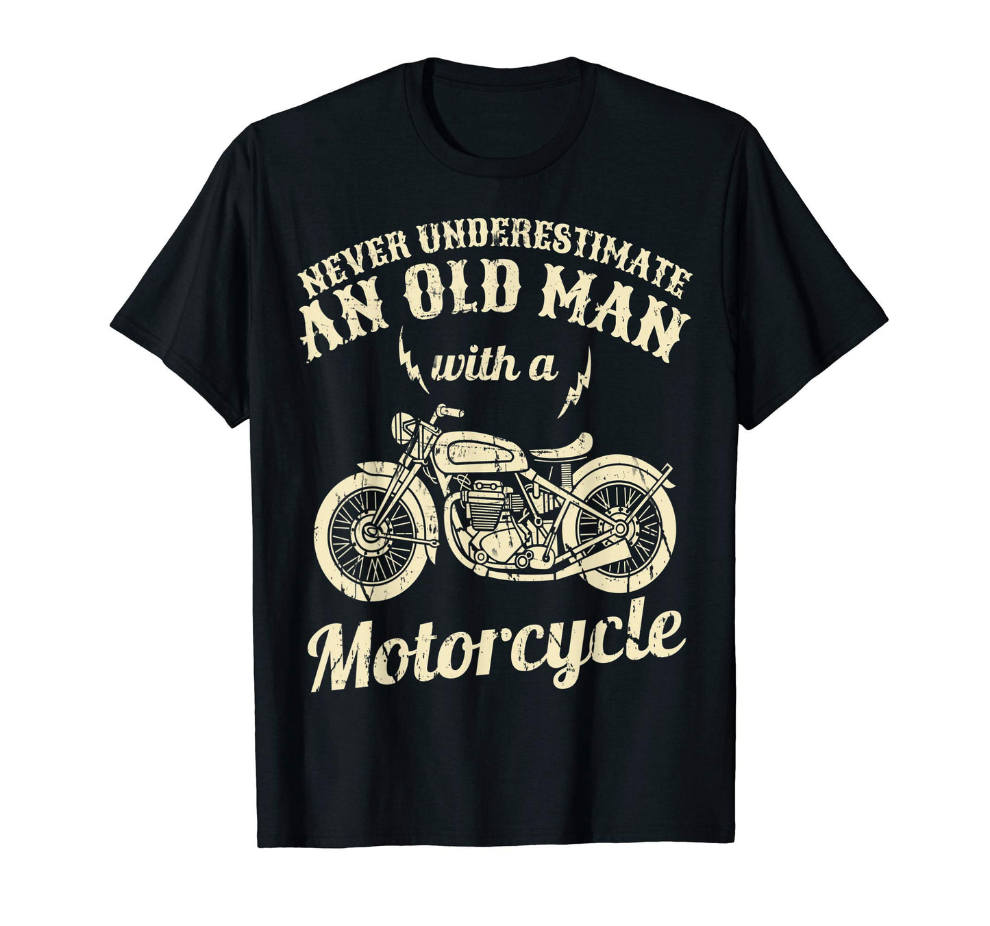 Mens Old Motorcycle Funny Birthday Dad T-Shirt - Novelty Apparel Men Women - T-Shirt, Sweatshirt, Hoodie
