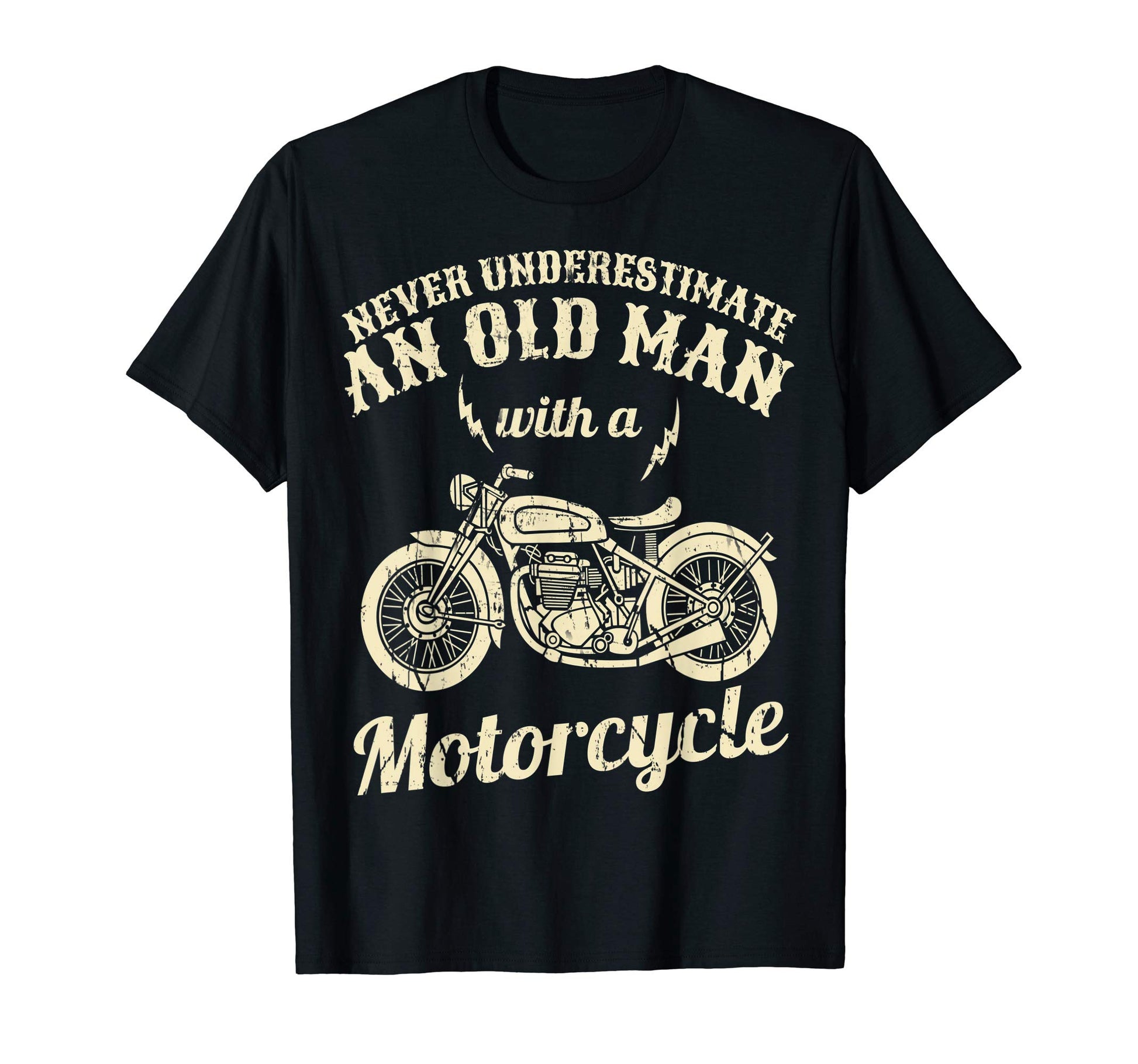 Mens Old Motorcycle Funny Birthday Dad T-Shirt - Novelty Apparel Men Women - T-Shirt, Sweatshirt, Hoodie