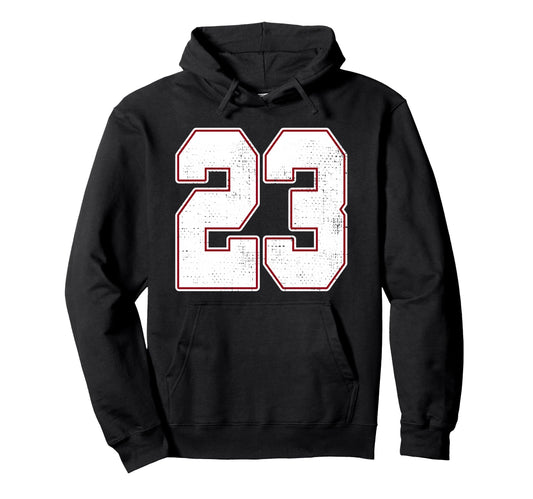 23 Outline Number 23 Varsity Fan Sports Hoodie - Unique Graphic Men Women - T-Shirt, Sweatshirt, Hoodie