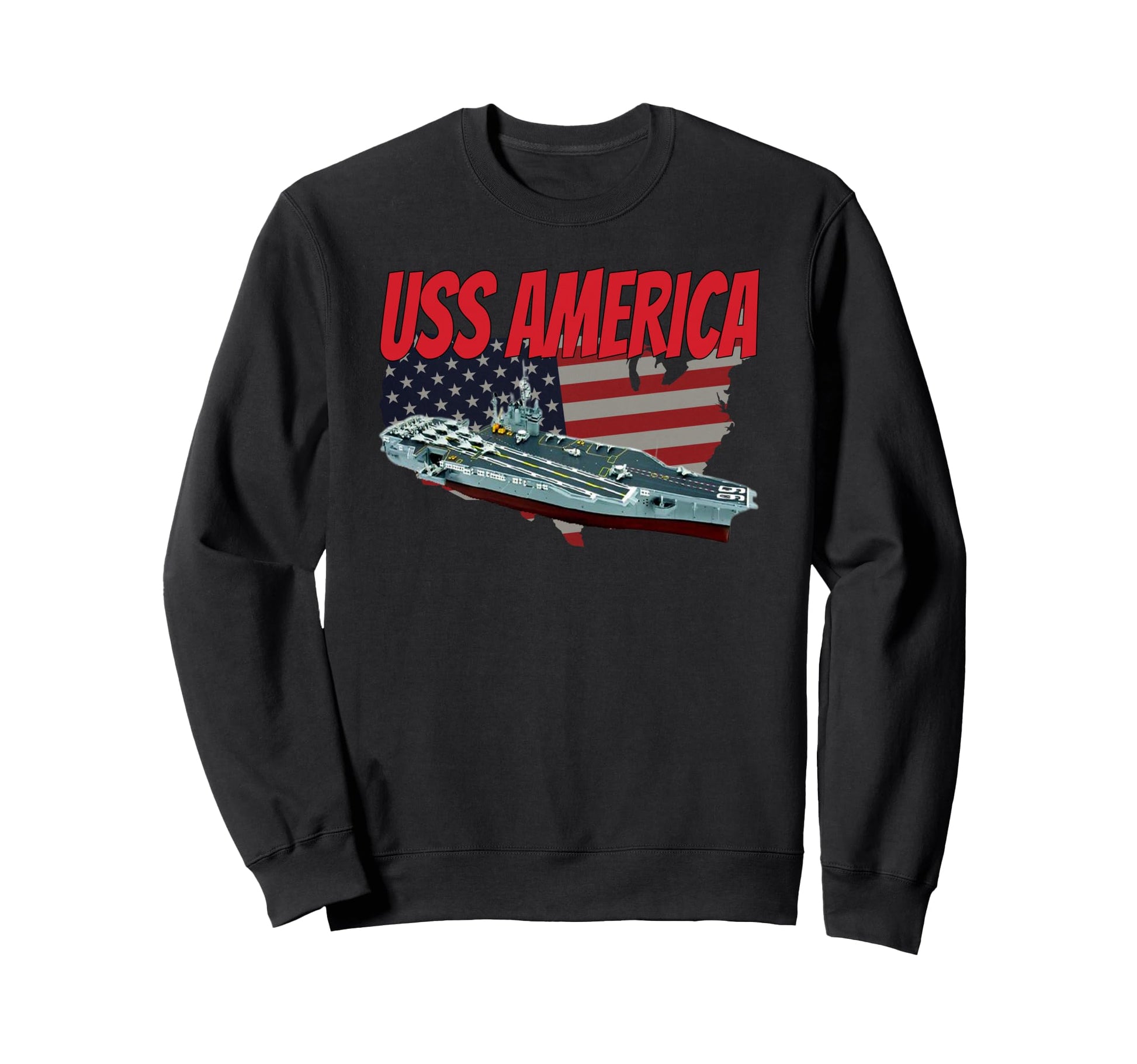 Aircraft Carrier Uss America Cv 66 Sweatshirt - Minimalist Print Men Women - T-Shirt, Sweatshirt, Hoodie