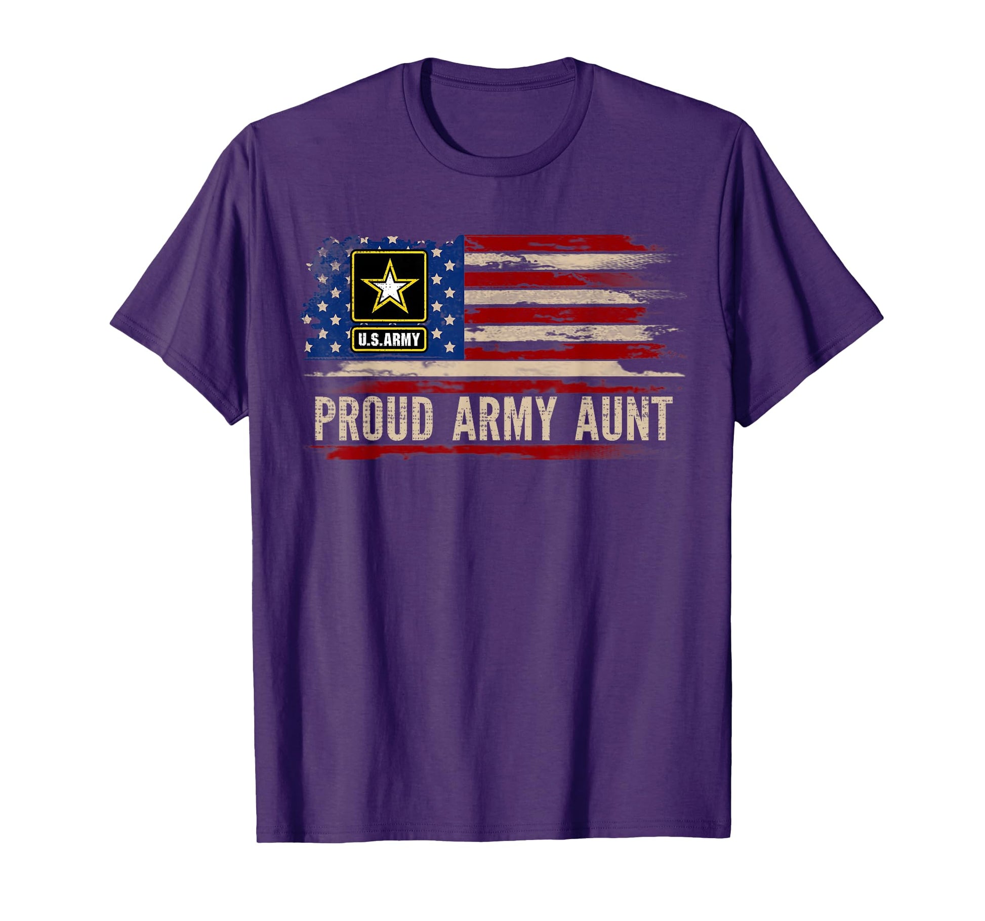 Proud Army Aunt American Flag Veteran T-Shirt - Novelty Apparel for Adults - T-Shirt, Sweatshirt, Hoodie