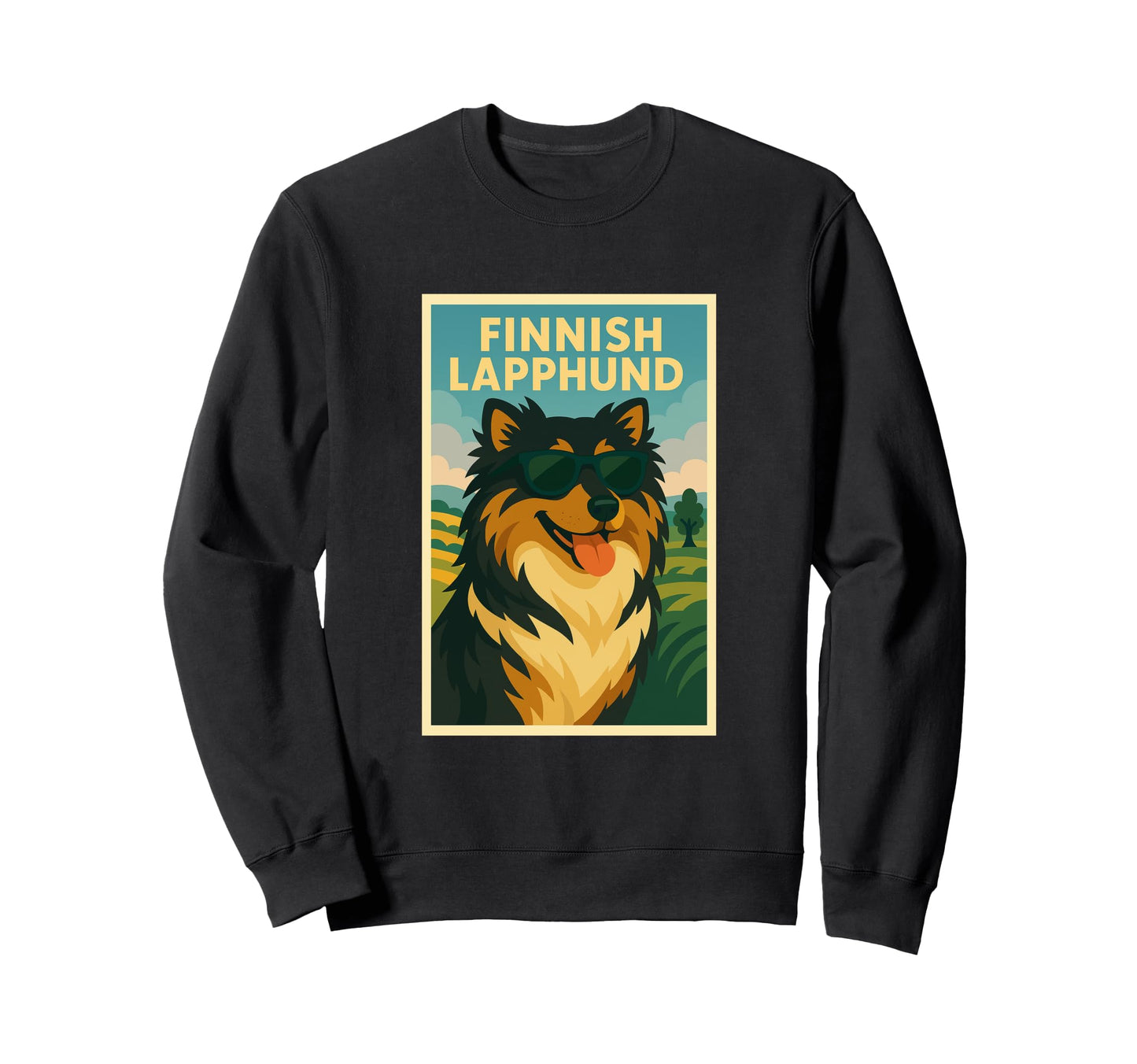 Finnish Lapphund Art Minimalist Pop Sweatshirt - Graphic Print Men Women - T-Shirt, Sweatshirt, Hoodie