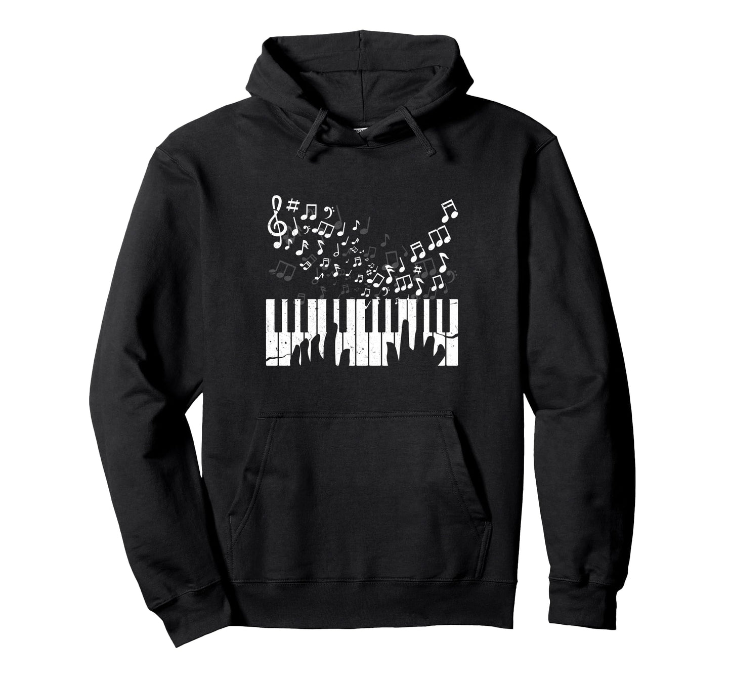 Keyboard Pianist Musician Piano Keys Hoodie - Minimalist Print Men Women - T-Shirt, Sweatshirt, Hoodie