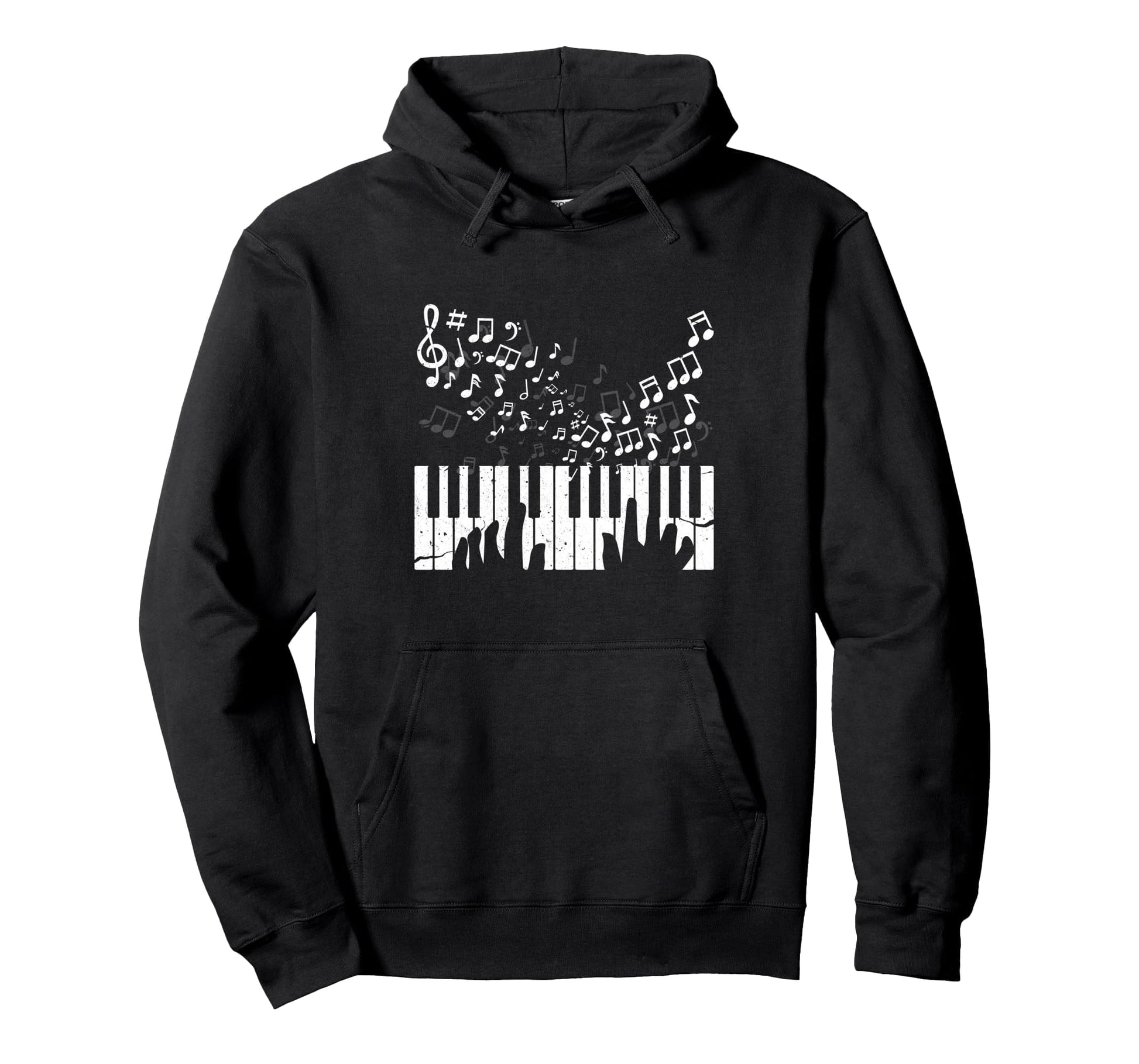 Keyboard Pianist Musician Piano Keys Hoodie - Minimalist Print Men Women - T-Shirt, Sweatshirt, Hoodie