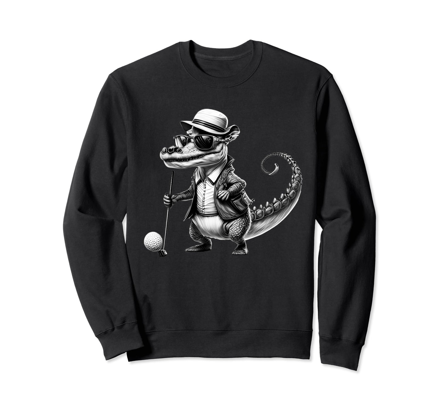 Funny Gator Golf Lovers Alligator Sweatshirt - Unique Graphic for Adults - T-Shirt, Sweatshirt, Hoodie