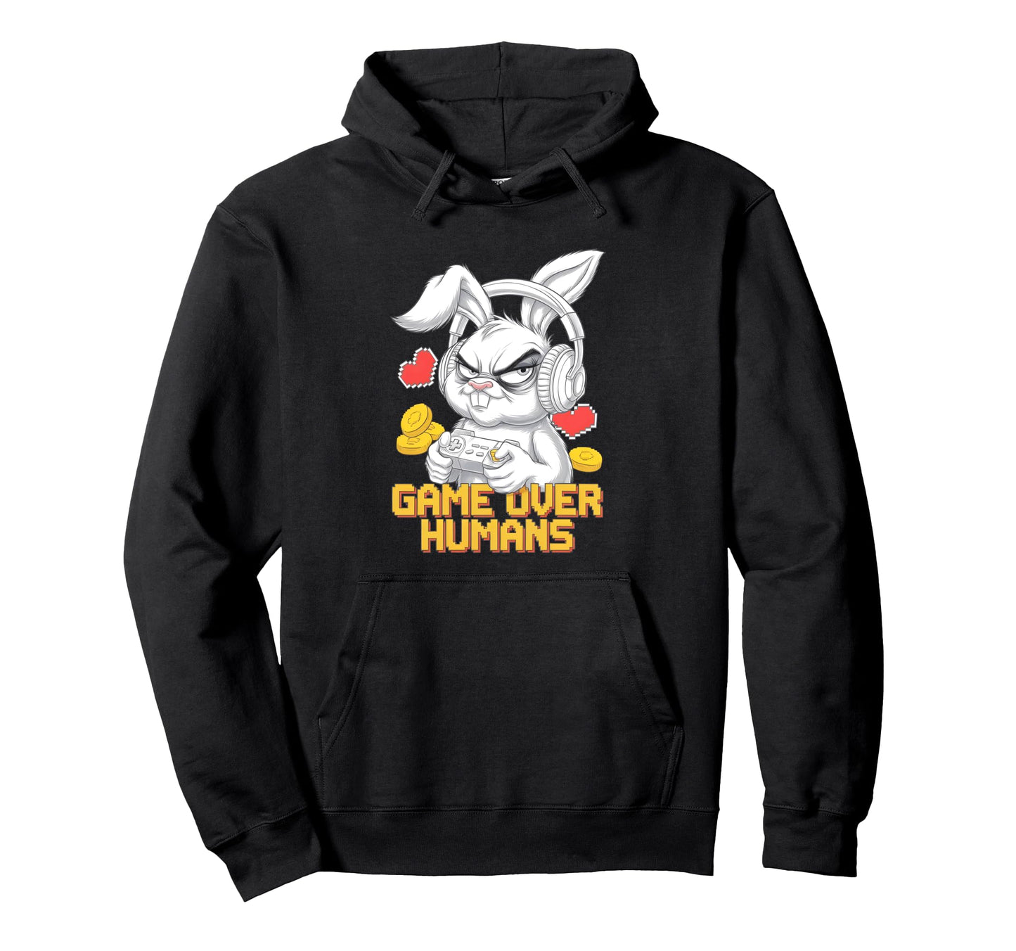 Grumpy Bunny Gamer Geek Gaming Funny Hoodie - Fun Novelty Design Unisex - T-Shirt, Sweatshirt, Hoodie