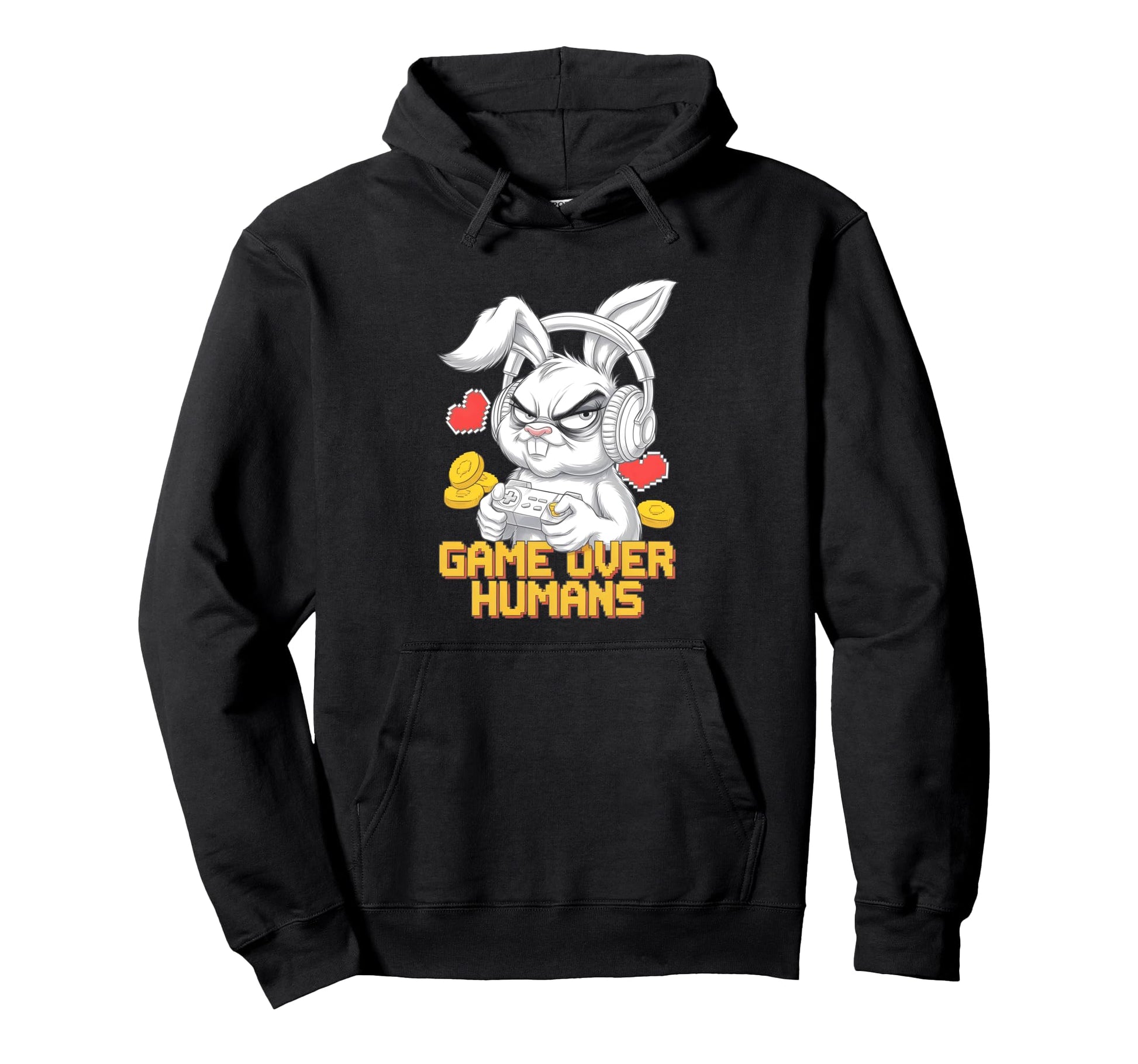 Grumpy Bunny Gamer Geek Gaming Funny Hoodie - Fun Novelty Design Unisex - T-Shirt, Sweatshirt, Hoodie