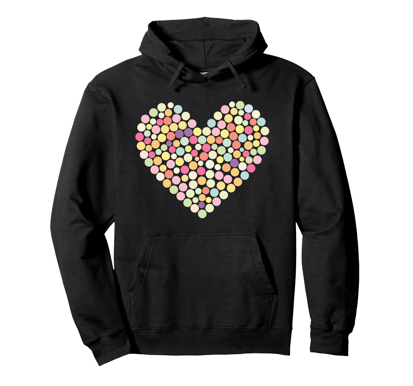 Colorful Heart Pastel Color Polka Dot Hoodie - Unique Graphic Men Women - T-Shirt, Sweatshirt, Hoodie