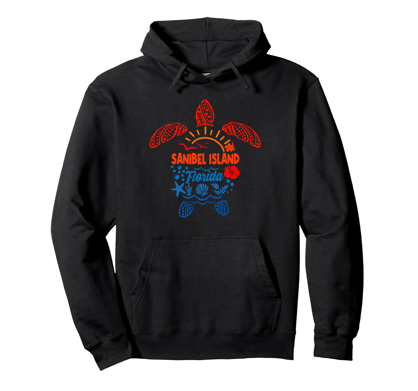 Sanibel Island Sea Turtle Florida Summer Hoodie - Novelty Apparel Unisex - T-Shirt, Sweatshirt, Hoodie