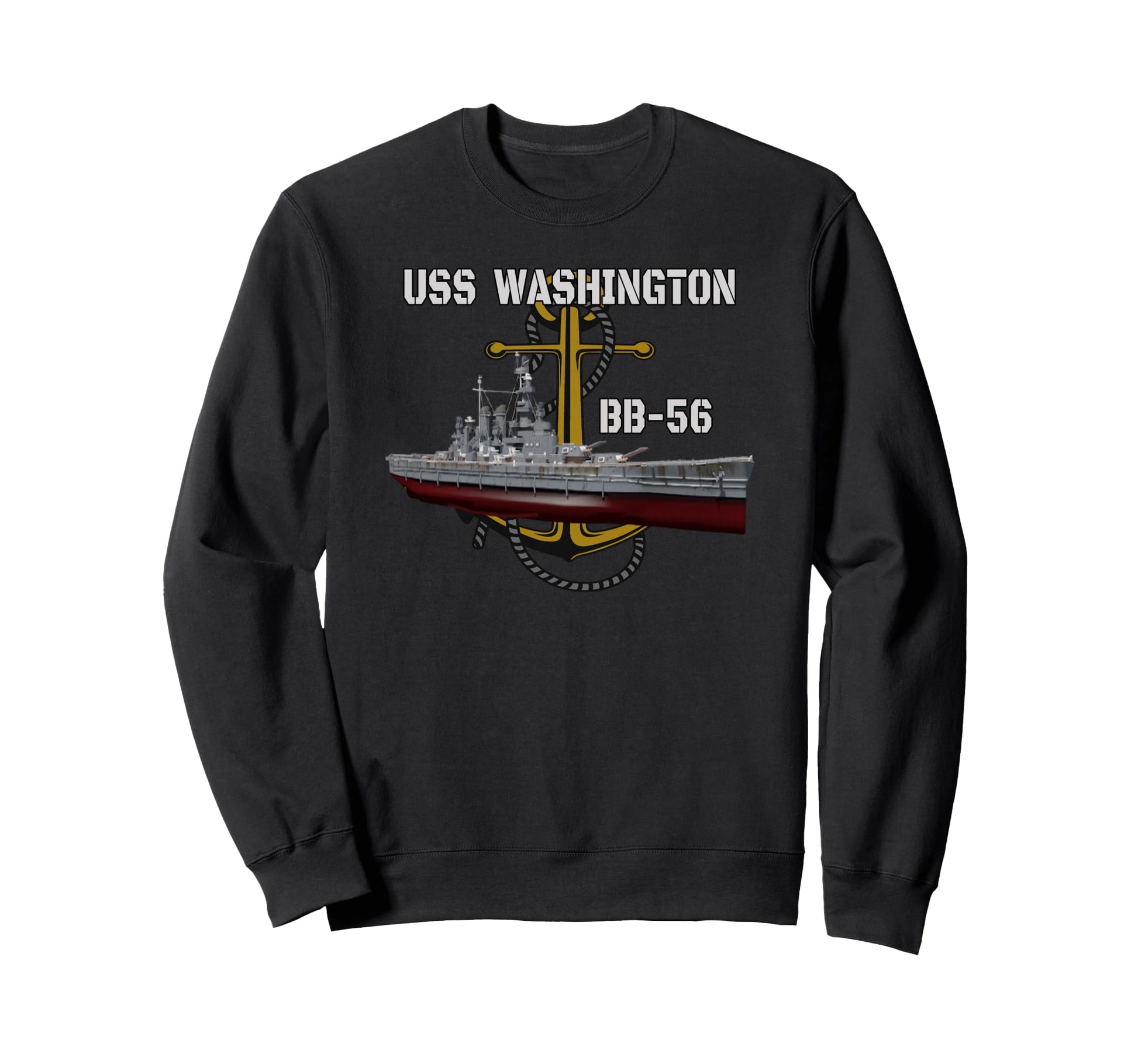 Uss Washington Bb 56 Battleship Sweatshirt - Minimalist Print Men Women - T-Shirt, Sweatshirt, Hoodie