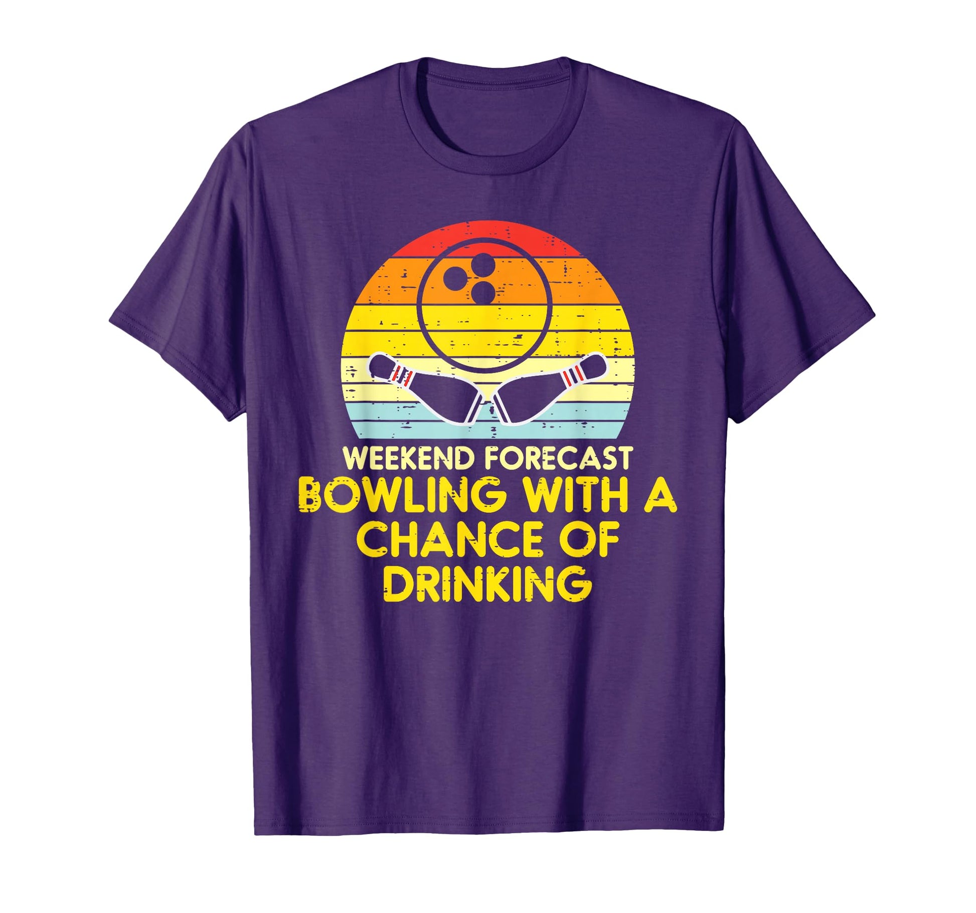 Weekend Forecast Bowling Sunset T-Shirt - Streetwear Style Men Women - T-Shirt, Sweatshirt, Hoodie