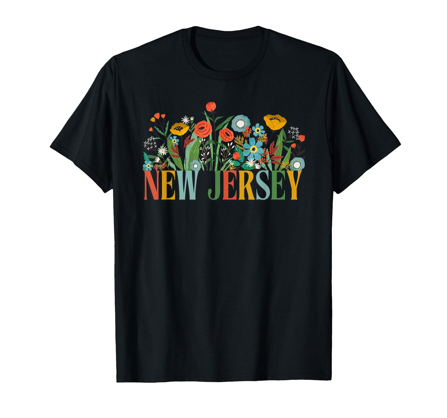 New Jersey Floral Garden State Vacation T-Shirt - Unique Graphic Men Women - T-Shirt, Sweatshirt, Hoodie