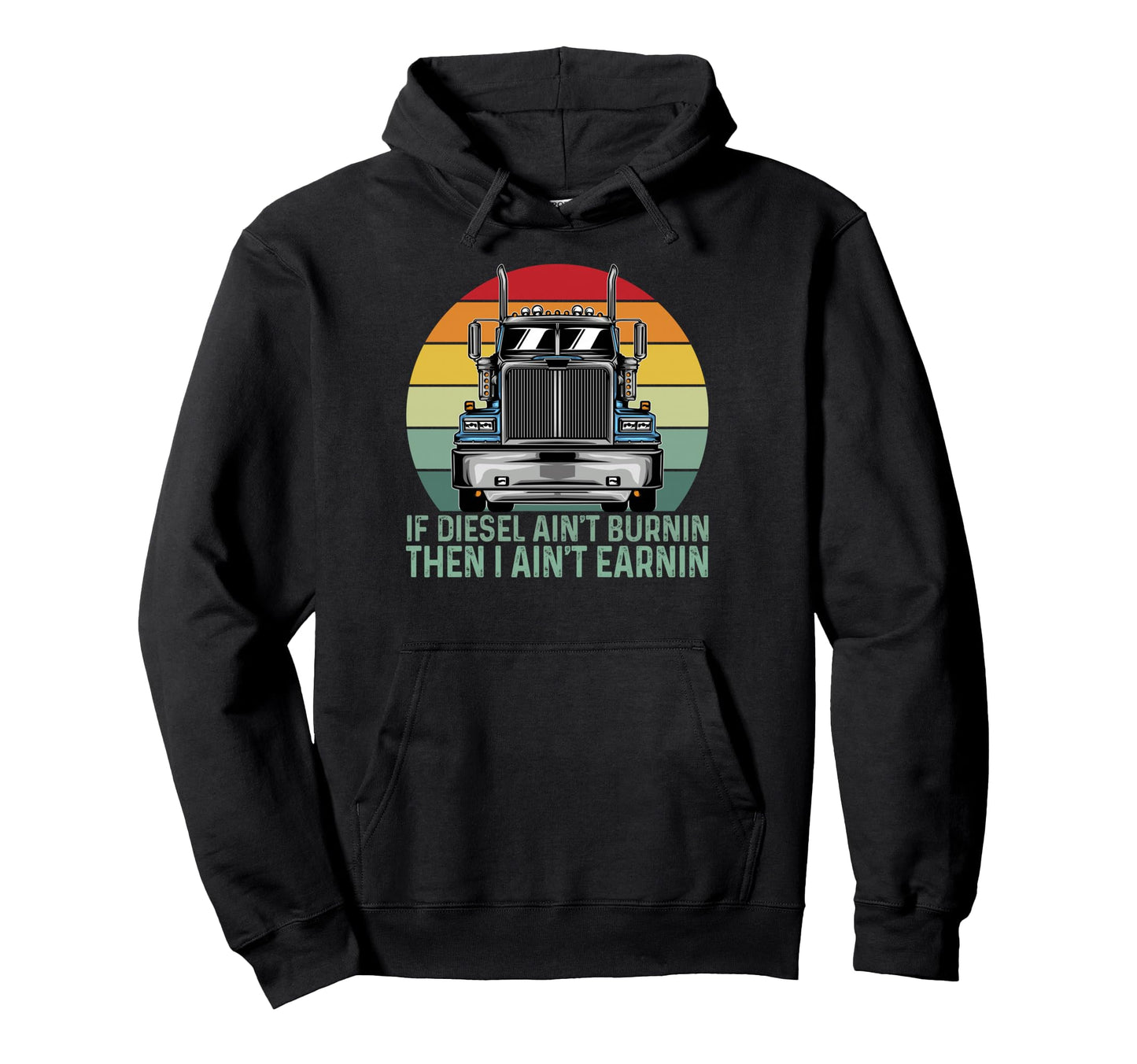 Trucker Papa Dad Semi Truck Driver Hoodie - Custom Art Print Men Women - T-Shirt, Sweatshirt, Hoodie