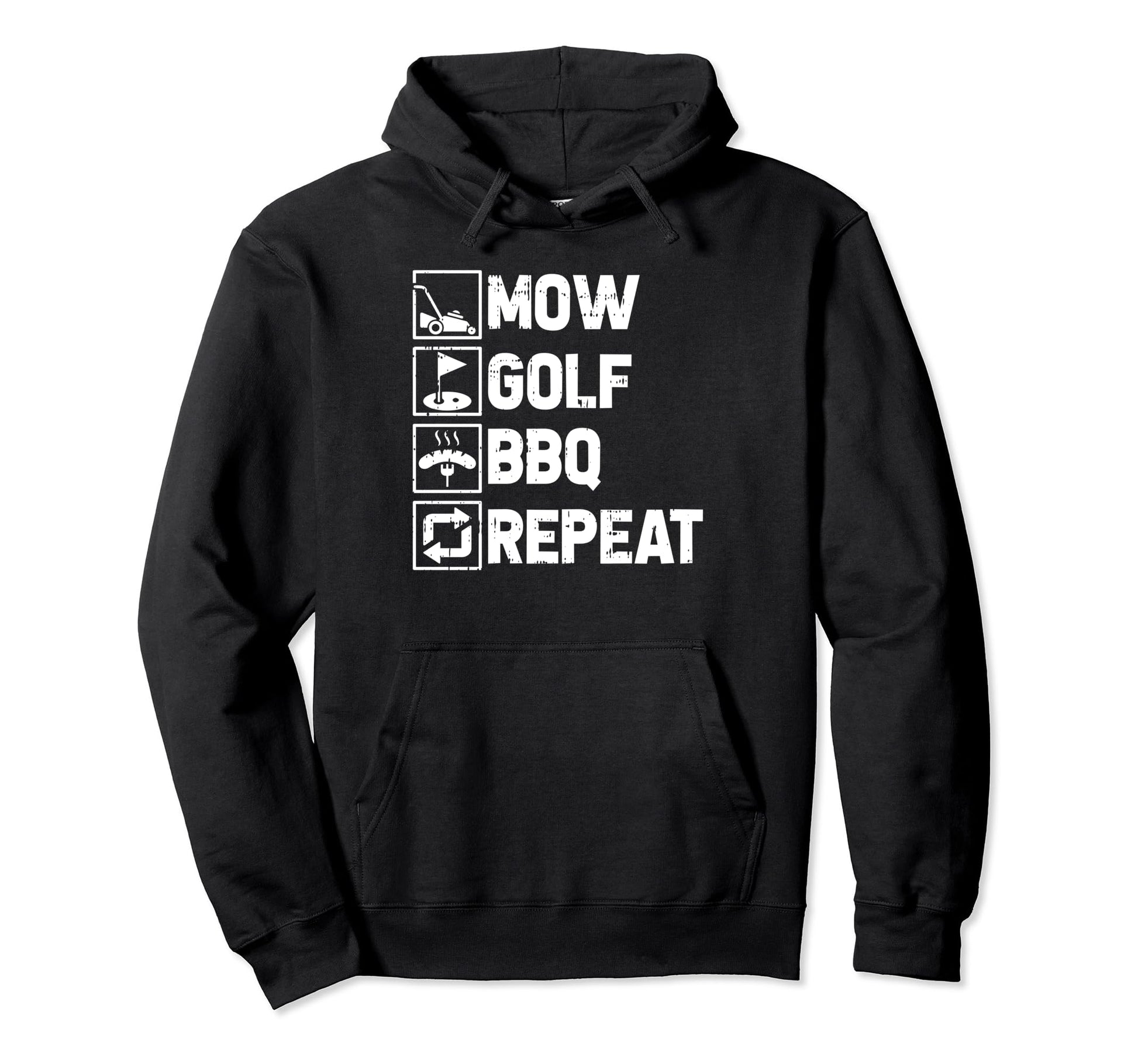 Mow Golf Bbq Repeat Fathers Day Mowing Hoodie - Custom Art Print Men Women - T-Shirt, Sweatshirt, Hoodie