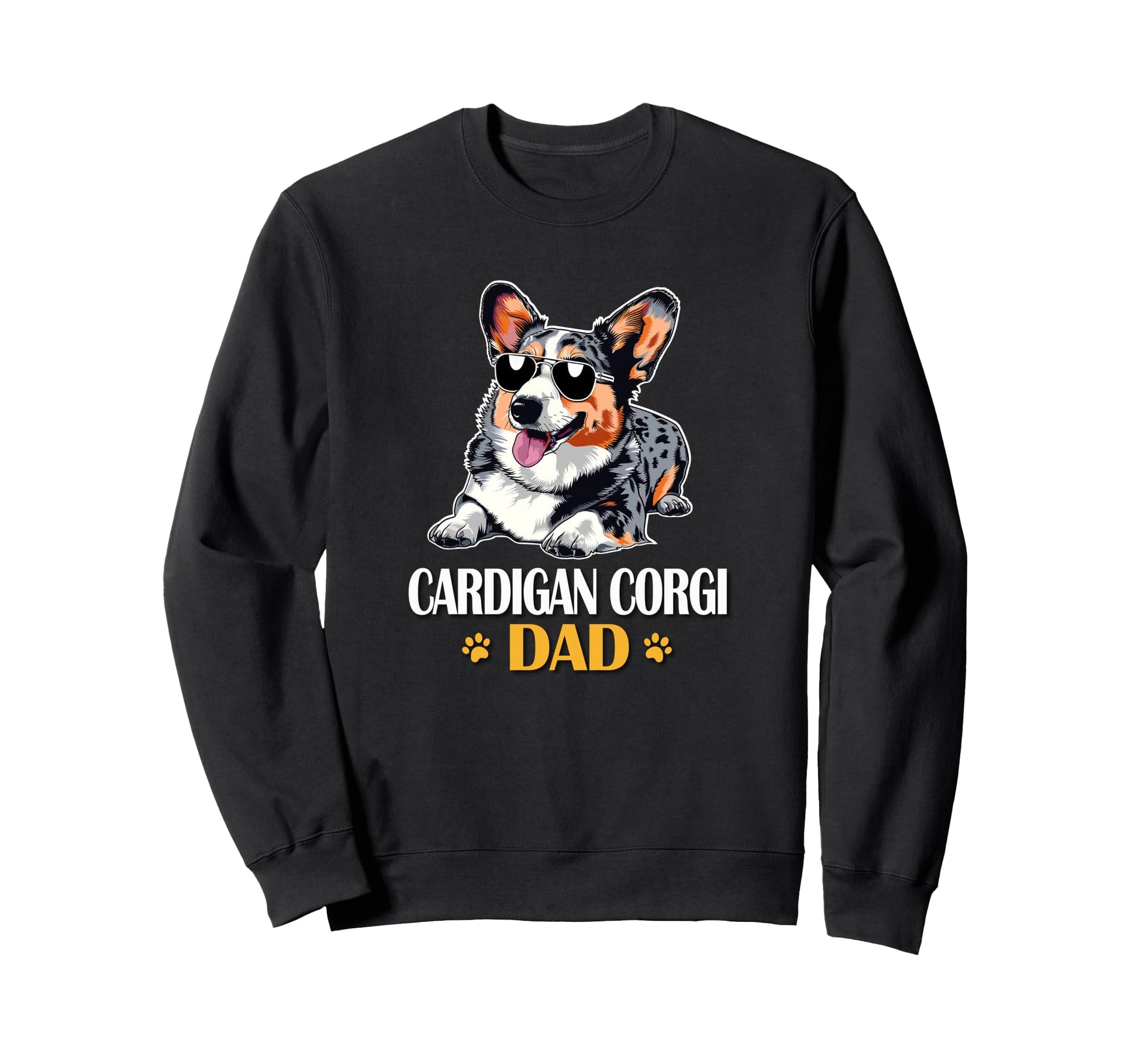 Mens Cardigan Corgi Dad Blue Sweatshirt - Minimalist Print for Adults - T-Shirt, Sweatshirt, Hoodie